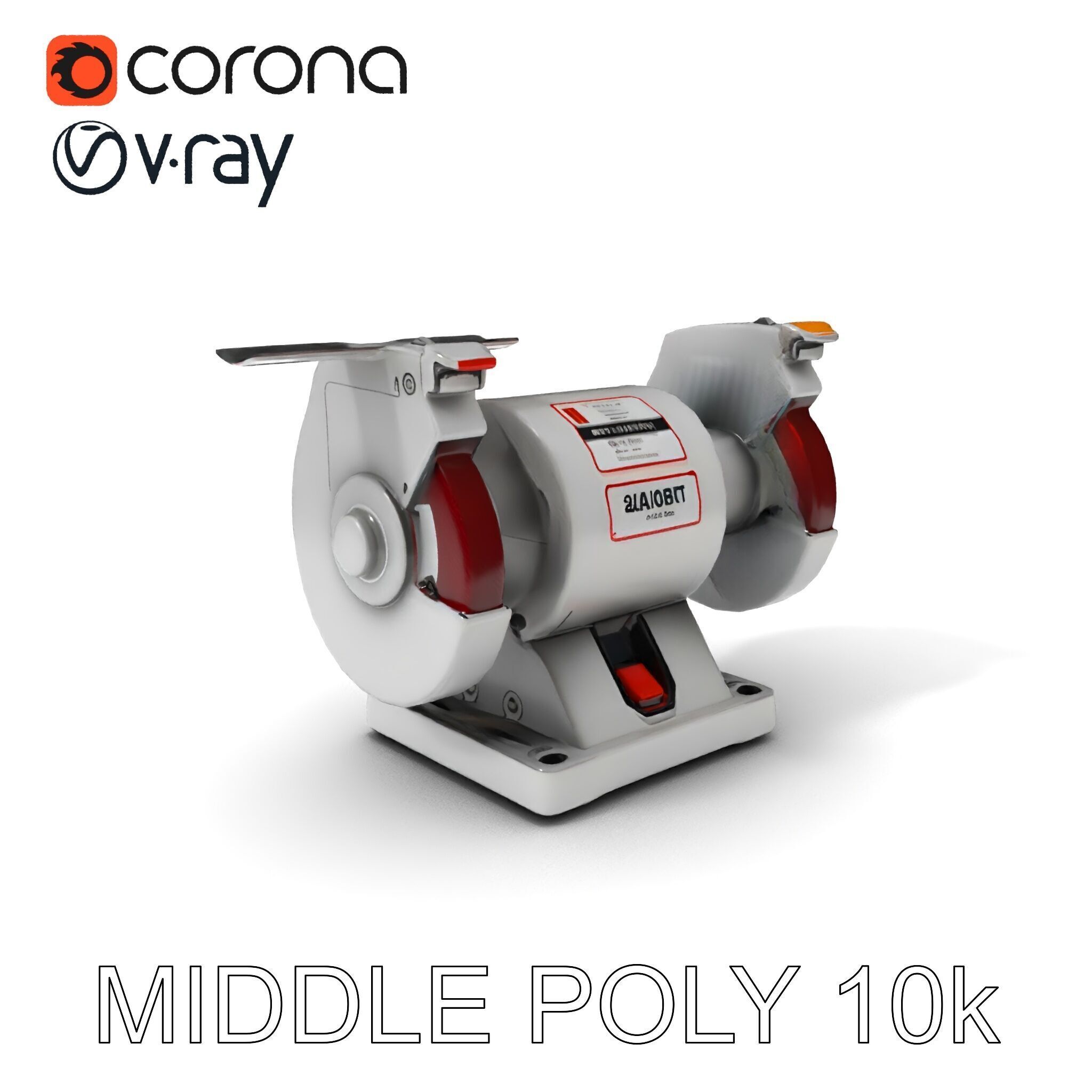 Bench Grinder Model Pack for Industrial and Workshop Scenes Low-poly 3D model_22