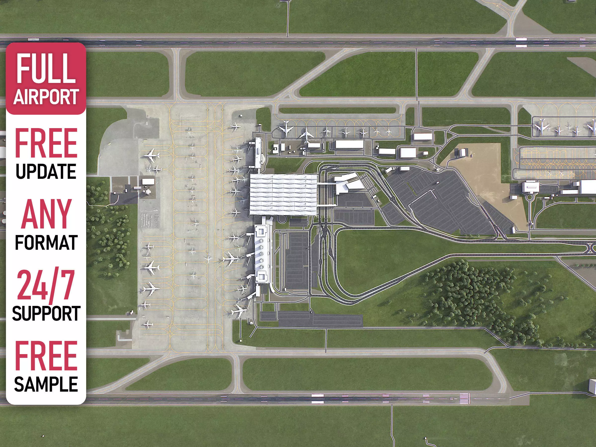 St Petersburg - Pulkovo Airport Low-poly 3D model