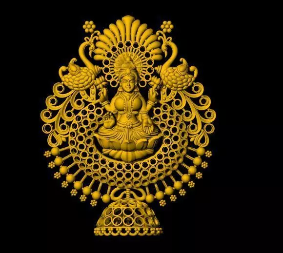 lakshmi pendant 3dm file 3D print model_0
