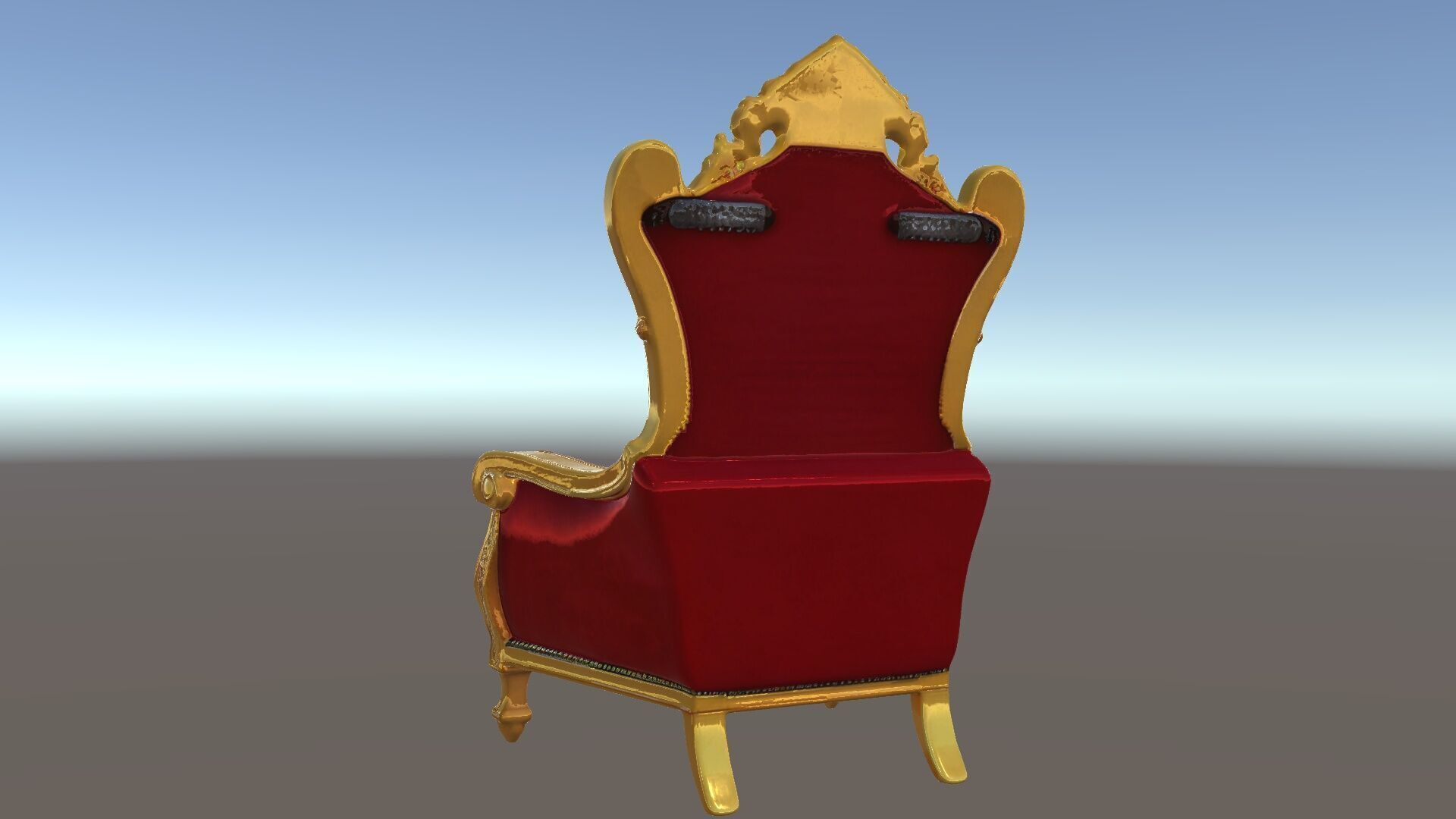 Majestic Golden Throne Chair Model Pack Low-poly 3D model_5