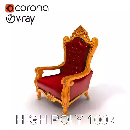 Majestic Golden Throne Chair Model Pack Low-poly 3D model