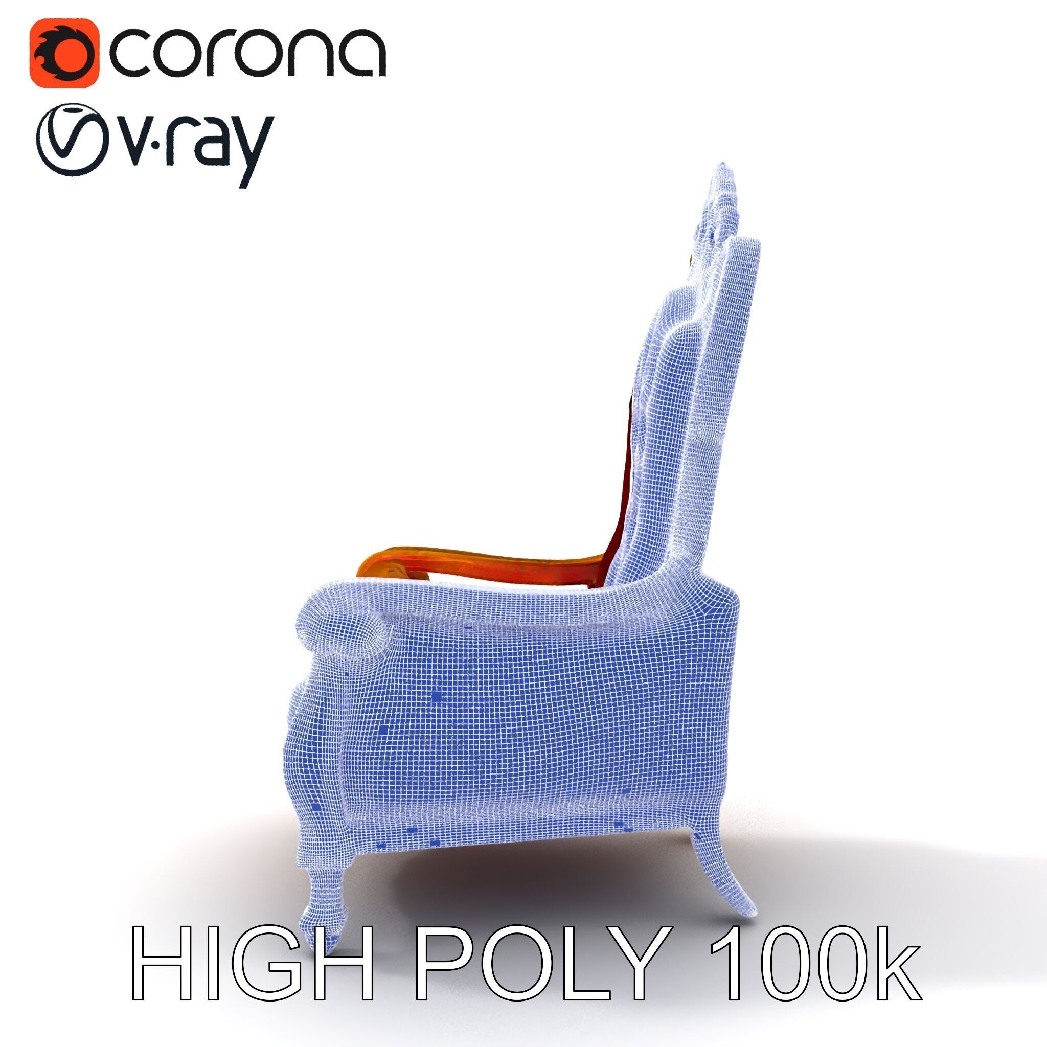 Majestic Golden Throne Chair Model Pack Low-poly 3D model_35