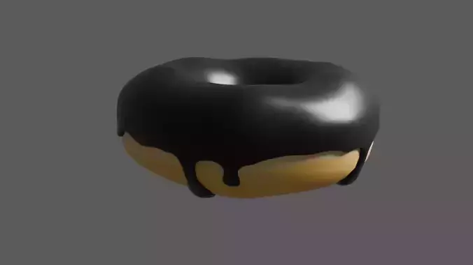 Black Icing Donut Free low-poly 3D model