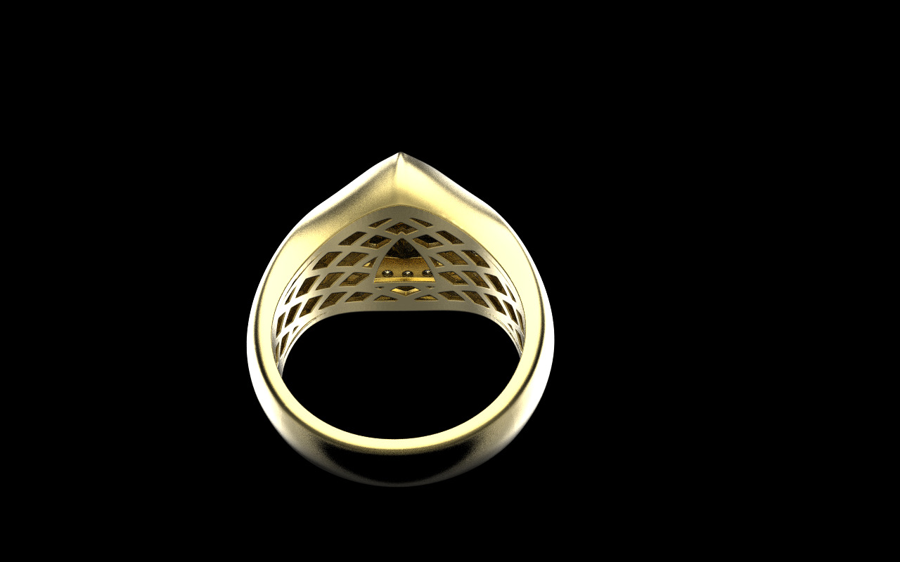 triangle signet ring with trillion gem model 1207 3D print model_25