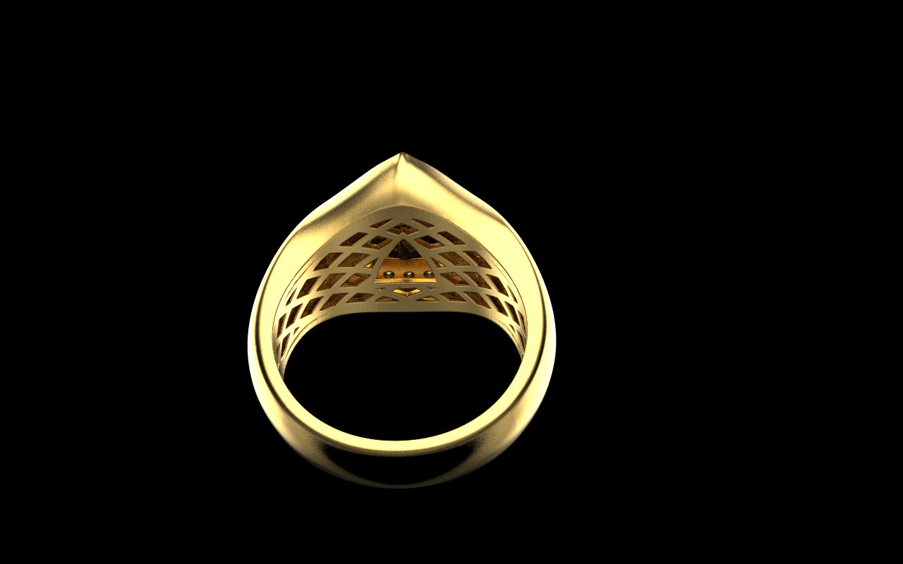 triangle signet ring with trillion gem model 1207 3D print model_24