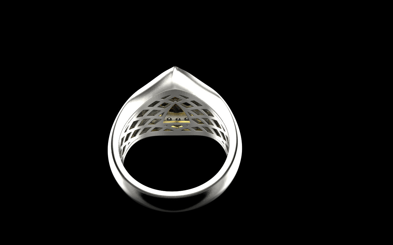 triangle signet ring with trillion gem model 1207 3D print model_28