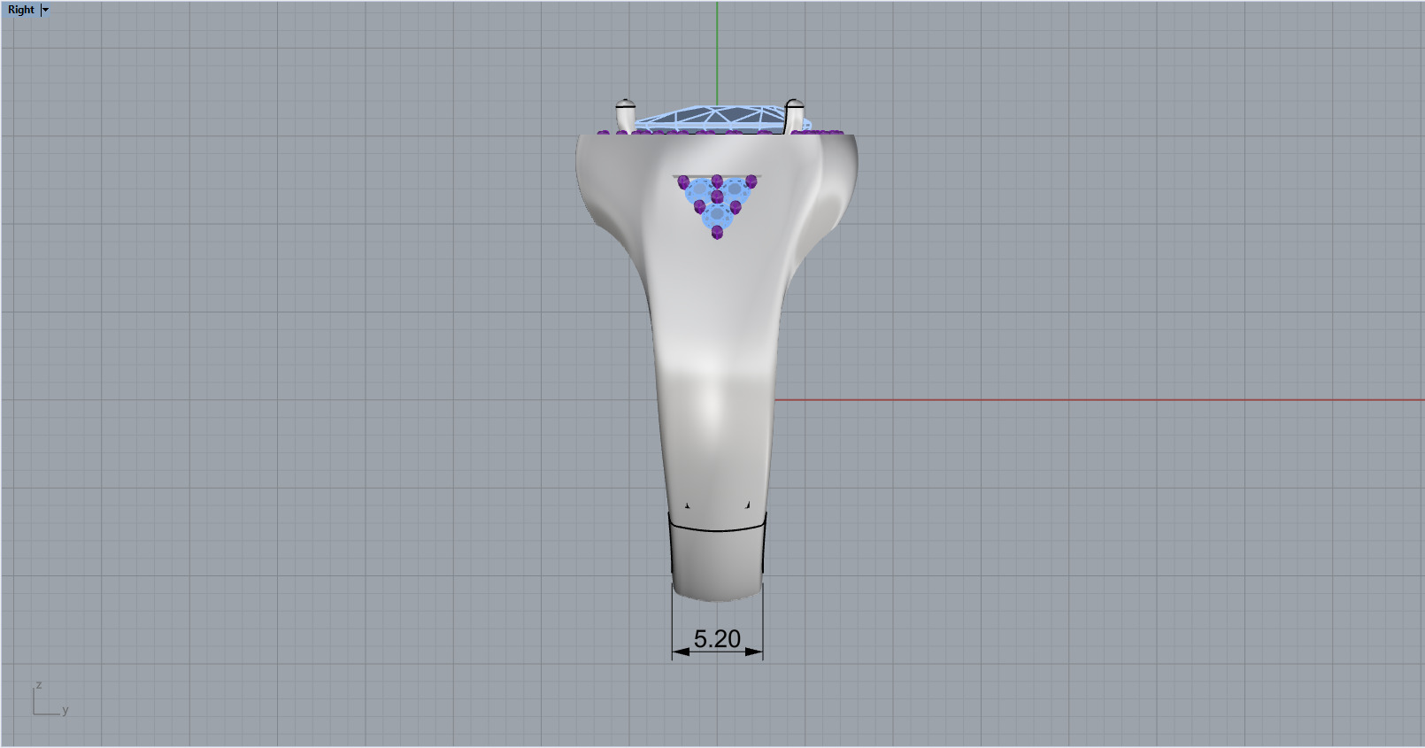 triangle signet ring with trillion gem model 1207 3D print model_7