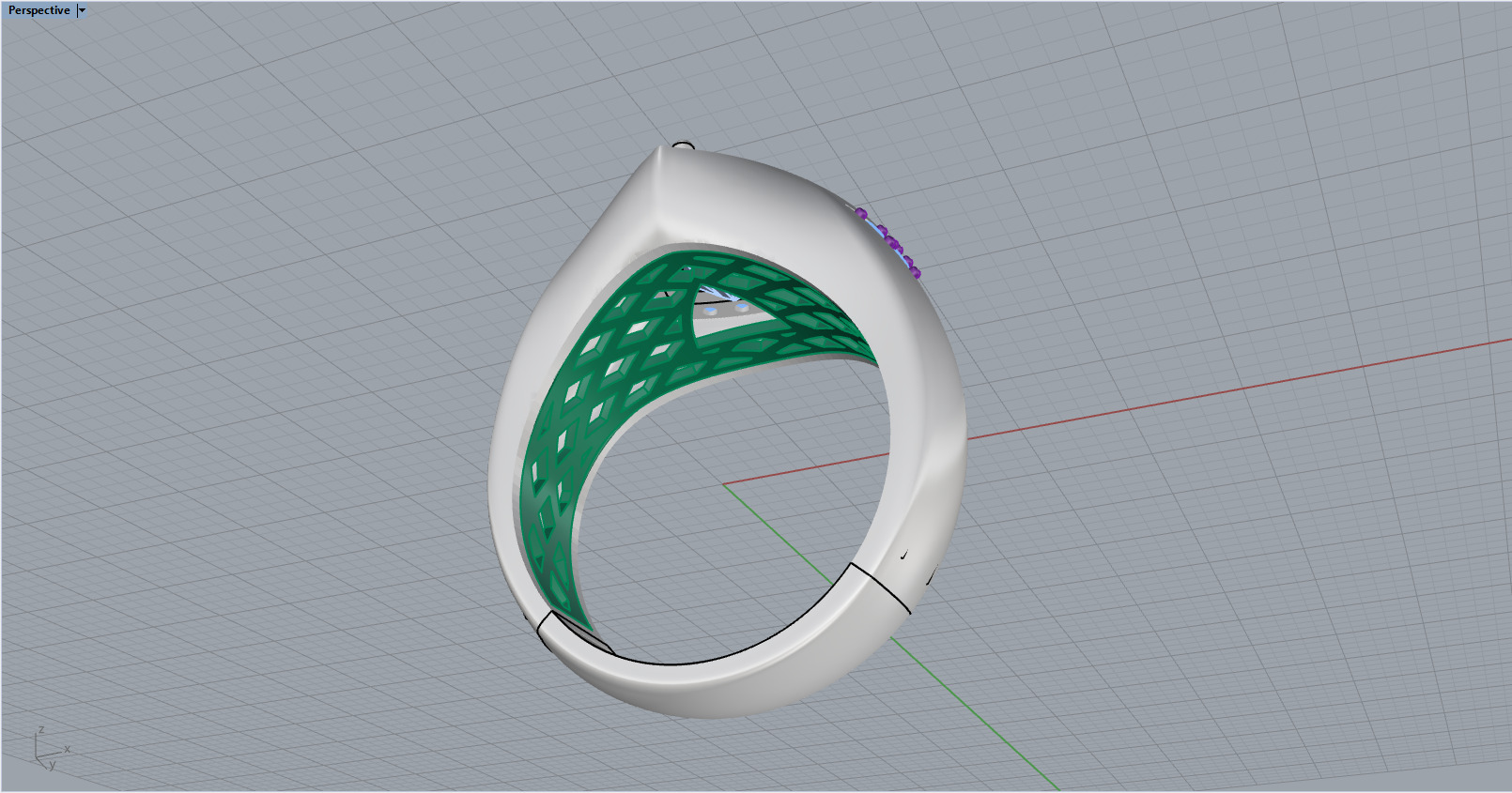 triangle signet ring with trillion gem model 1207 3D print model_8