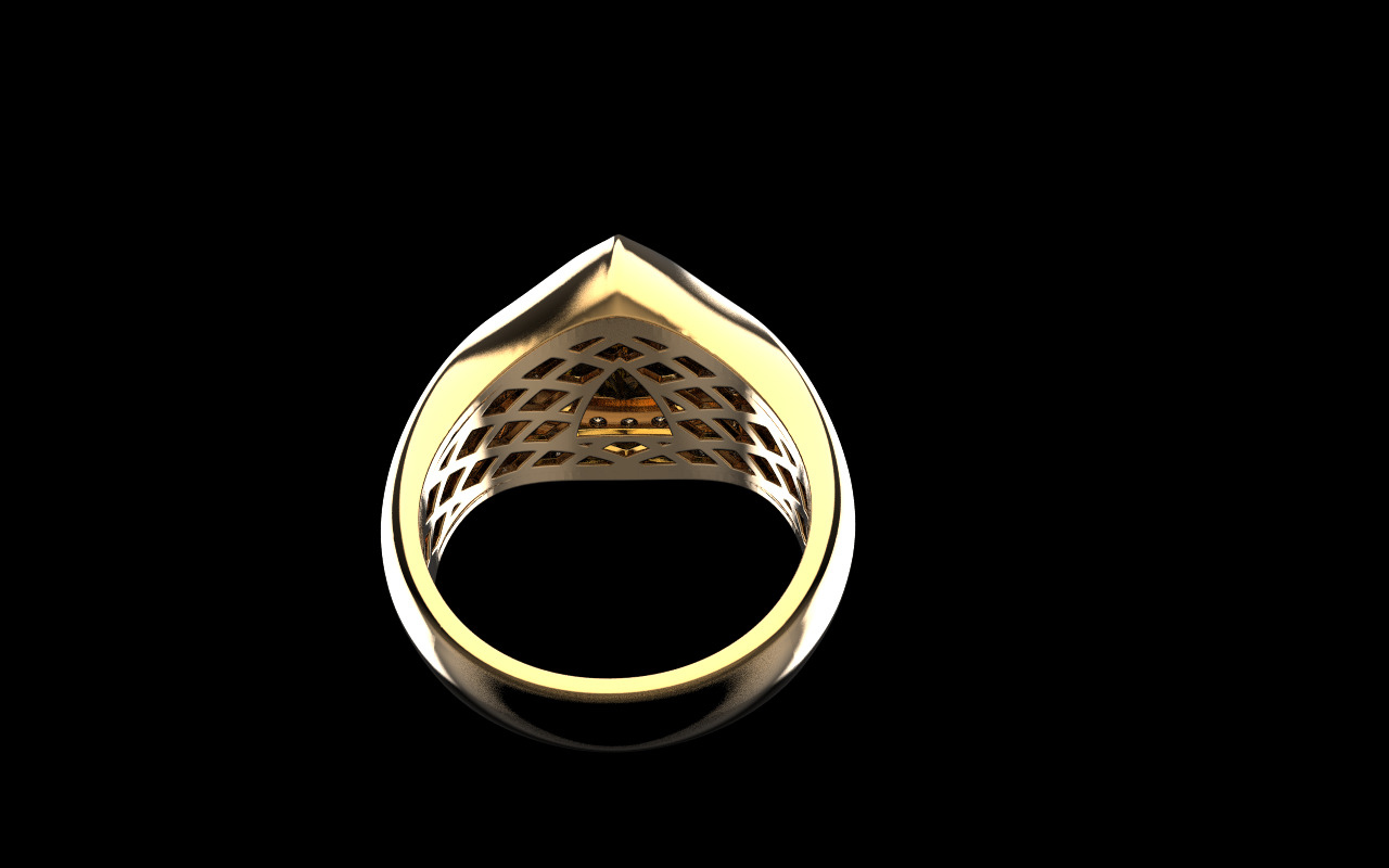 triangle signet ring with trillion gem model 1207 3D print model_26