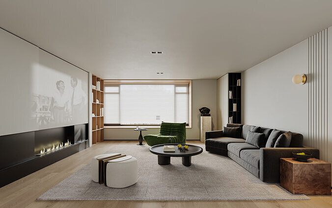 modern living room interior scenes 134 3D model