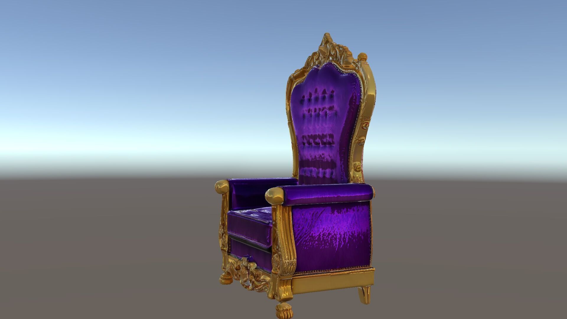 Royal Throne Armchair D Model Pack Low-poly 3D model_5