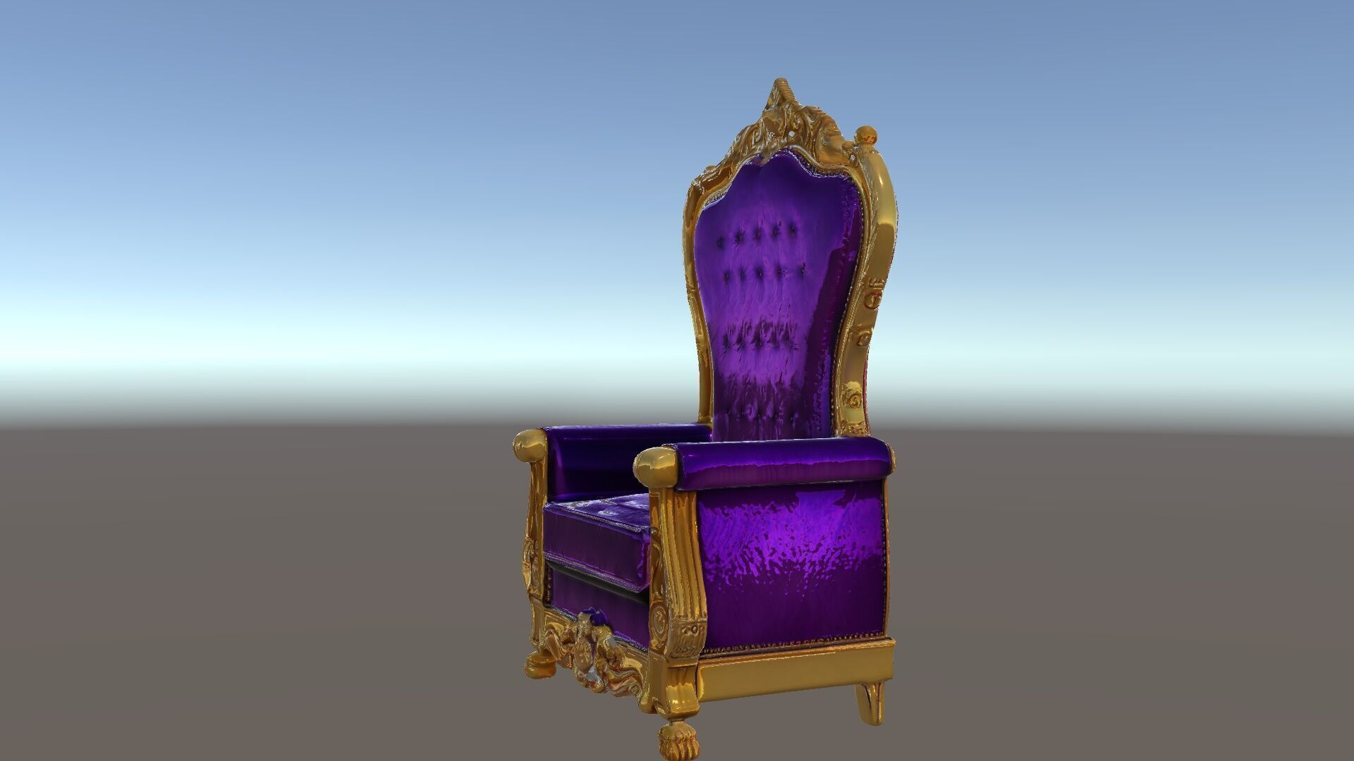 Royal Throne Armchair D Model Pack Low-poly 3D model_12