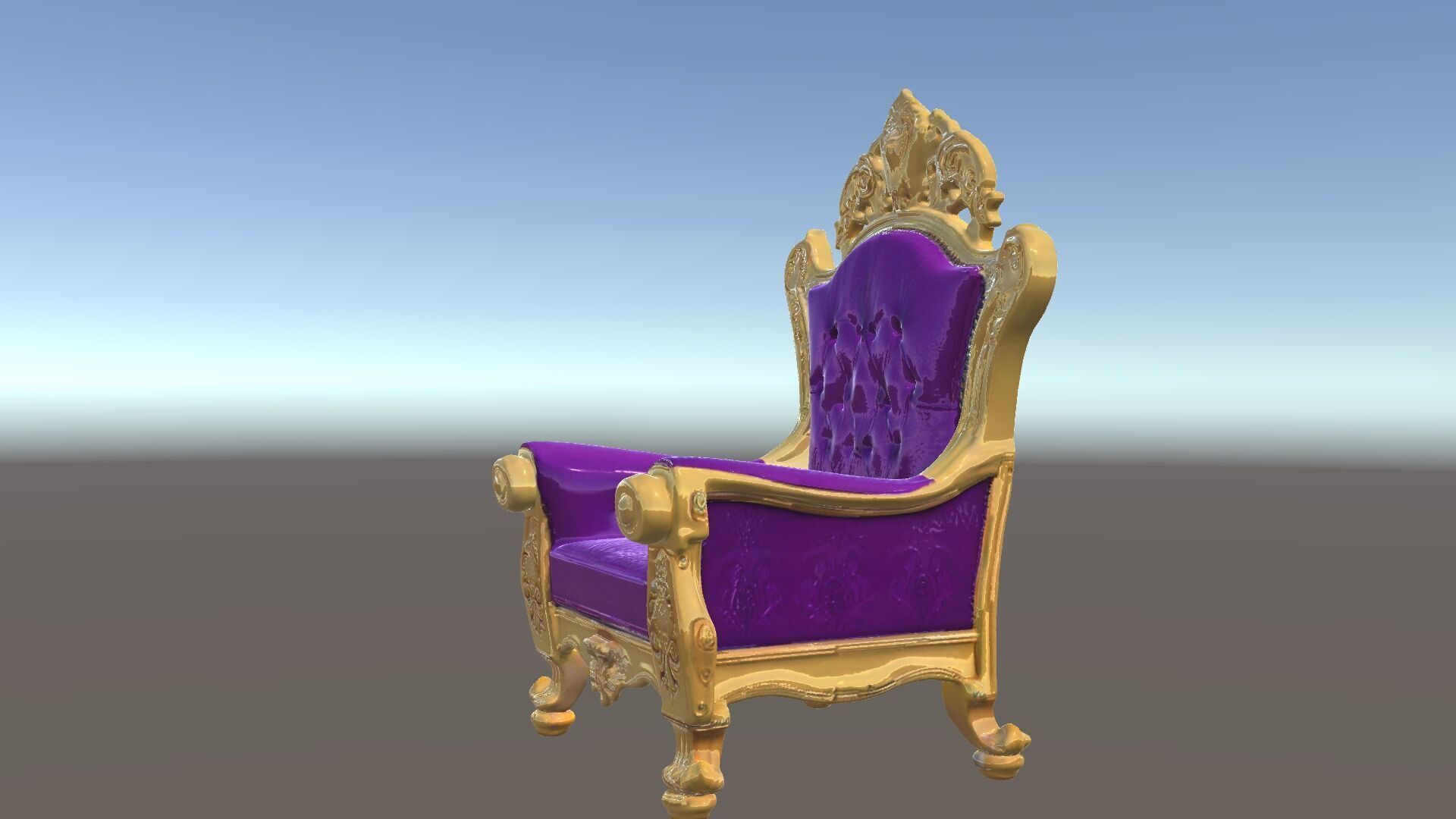 Ornate Royal Throne Chair Model Pack Low-poly 3D model_5
