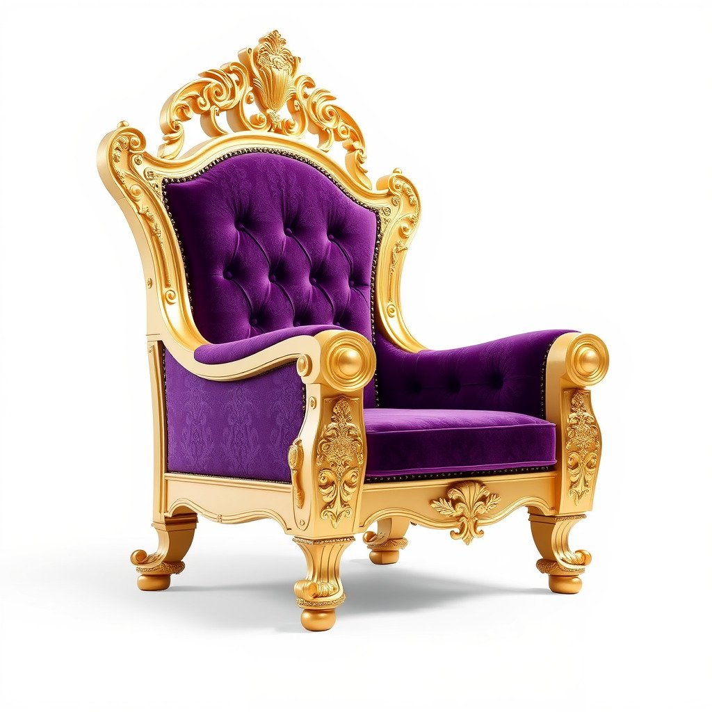 Ornate Royal Throne Chair Model Pack Low-poly 3D model_4