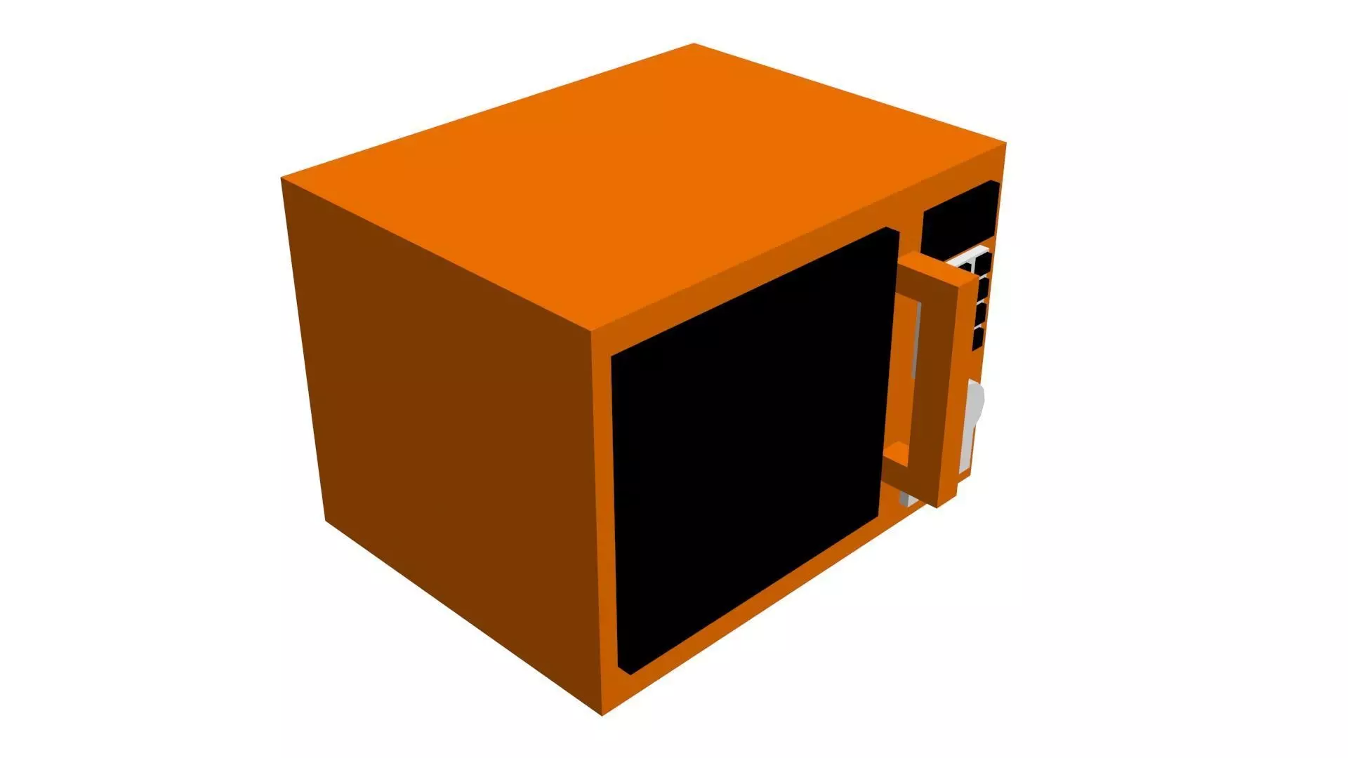 Low Poly Game Ready Microwave Low-poly 3D model_0