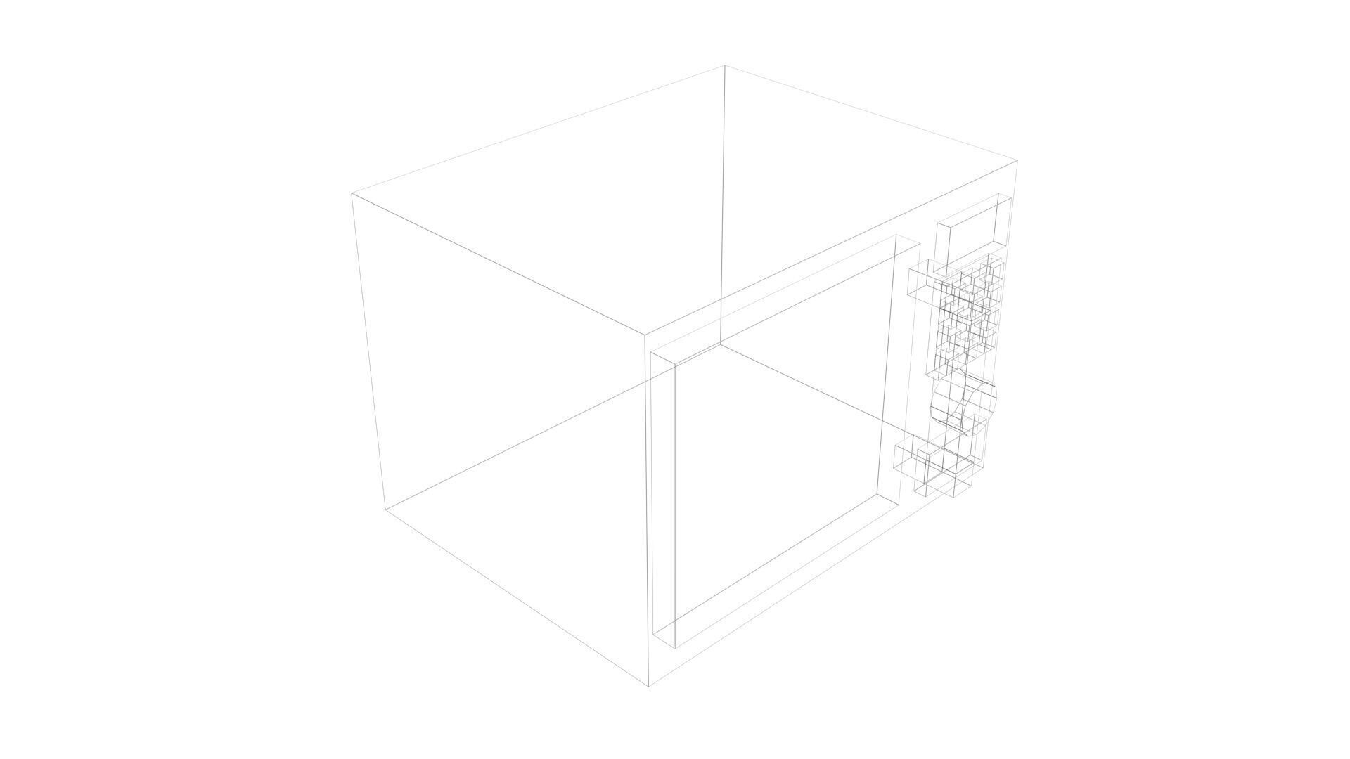 Low Poly Game Ready Microwave Low-poly 3D model_12