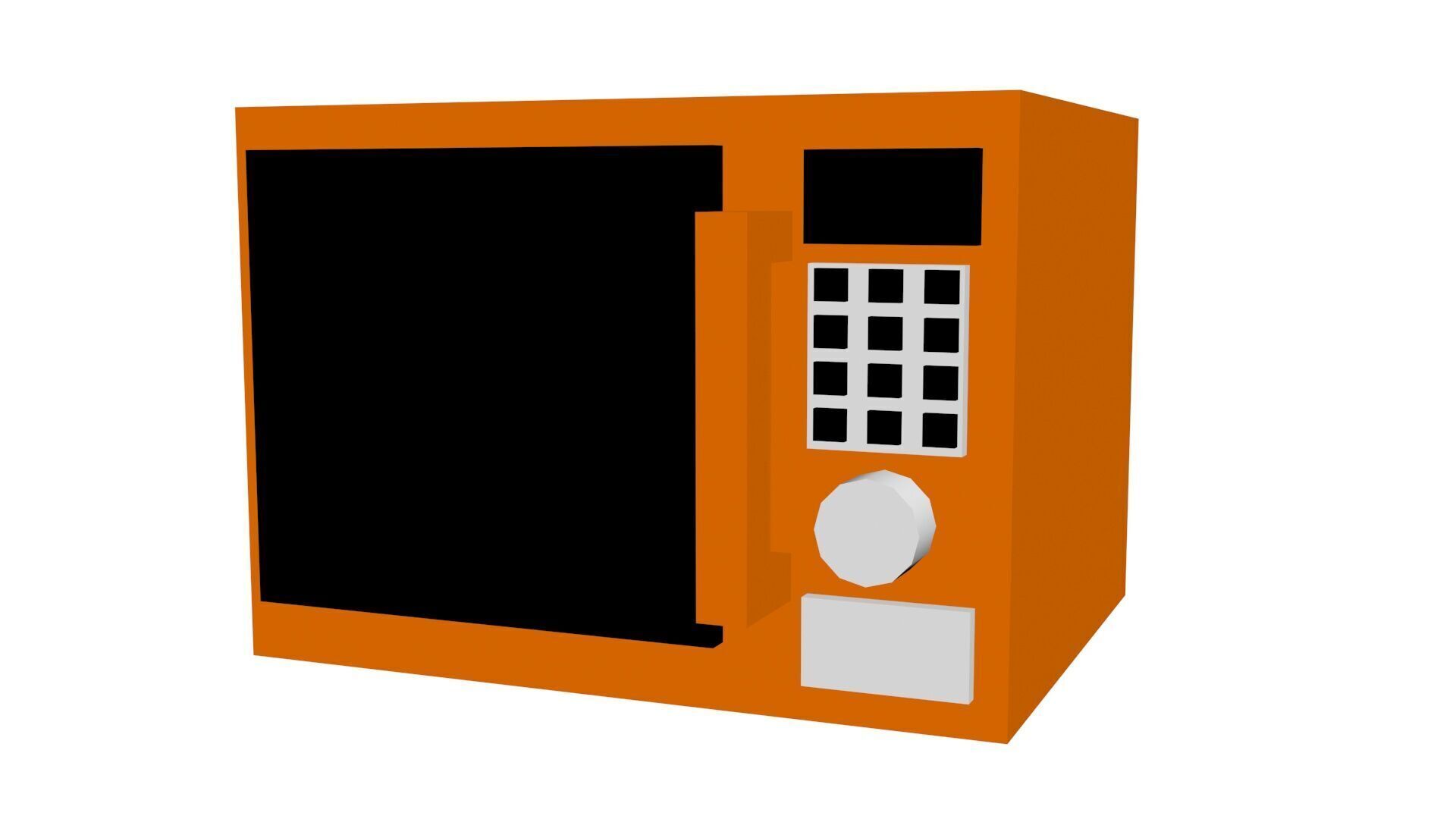 Low Poly Game Ready Microwave Low-poly 3D model_1