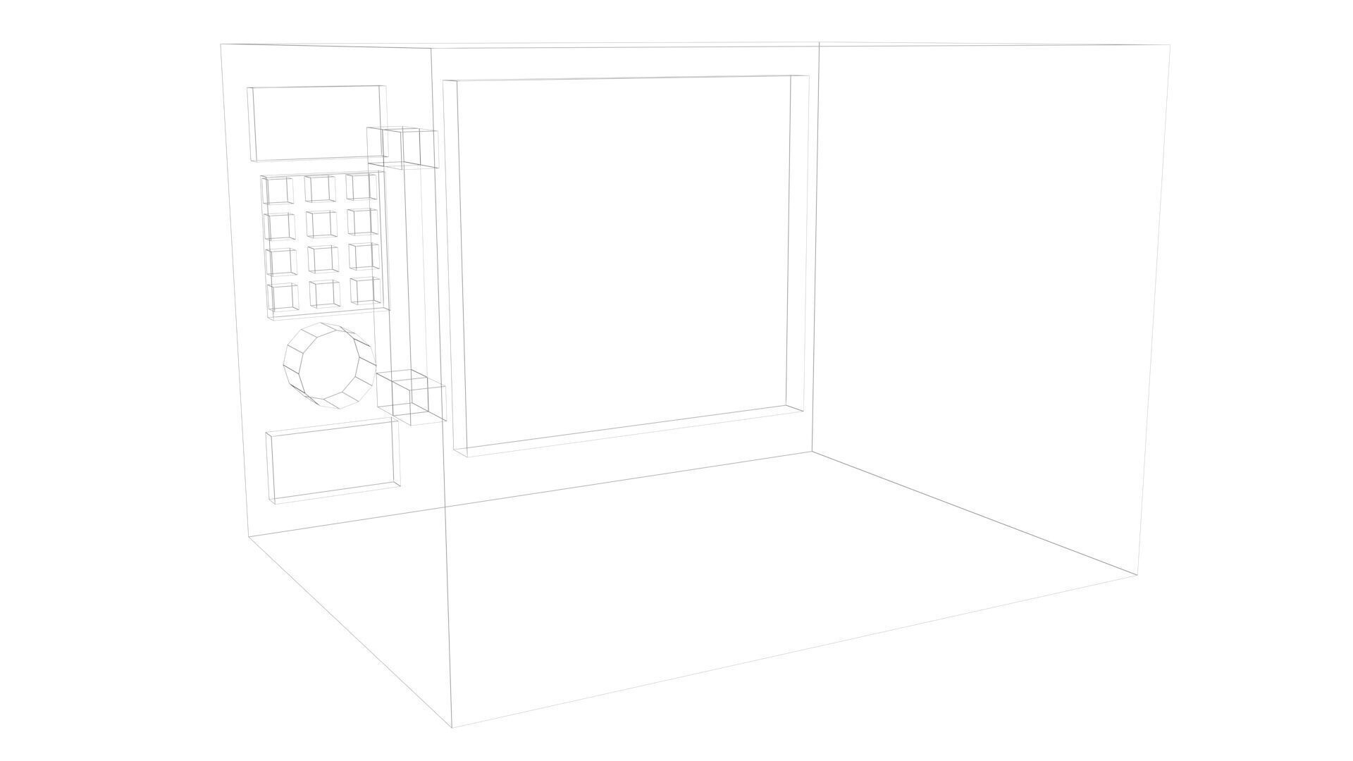 Low Poly Game Ready Microwave Low-poly 3D model_14