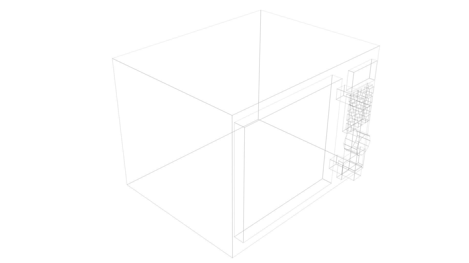 Low Poly Game Ready Microwave Low-poly 3D model_17