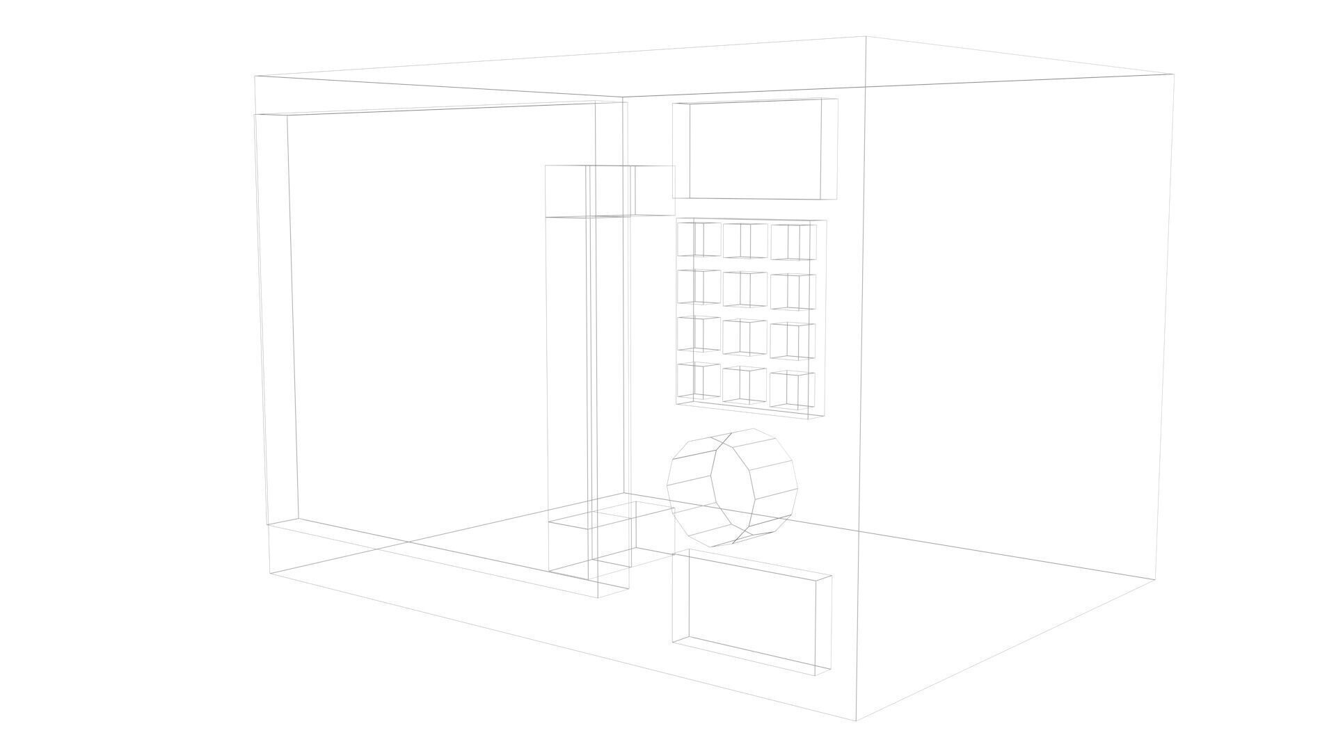 Low Poly Game Ready Microwave Low-poly 3D model_13