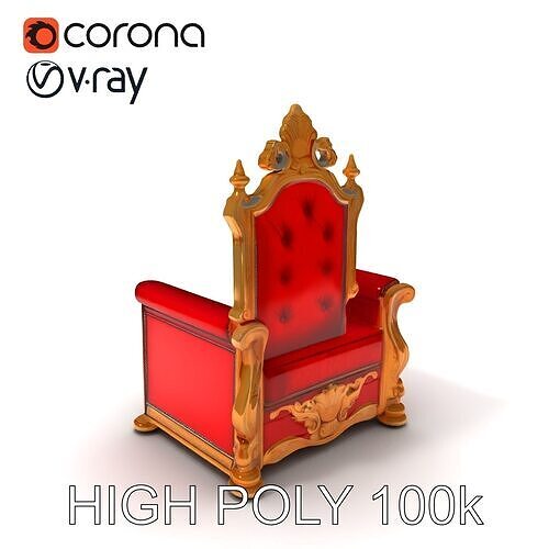 Royal Throne Chair Model Pack Low-poly 3D model