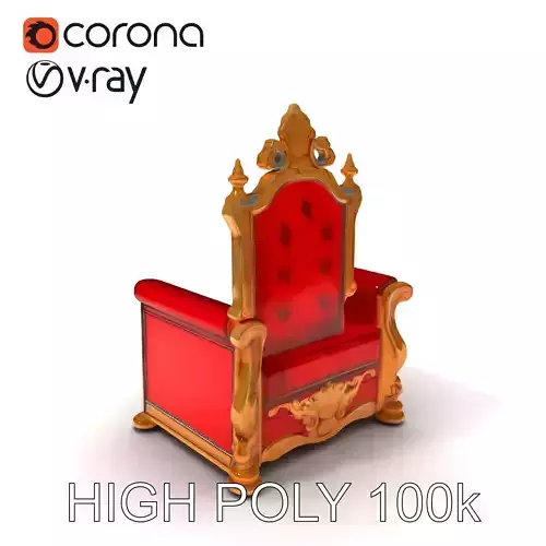 Royal Throne Chair Model Pack Low-poly 3D model