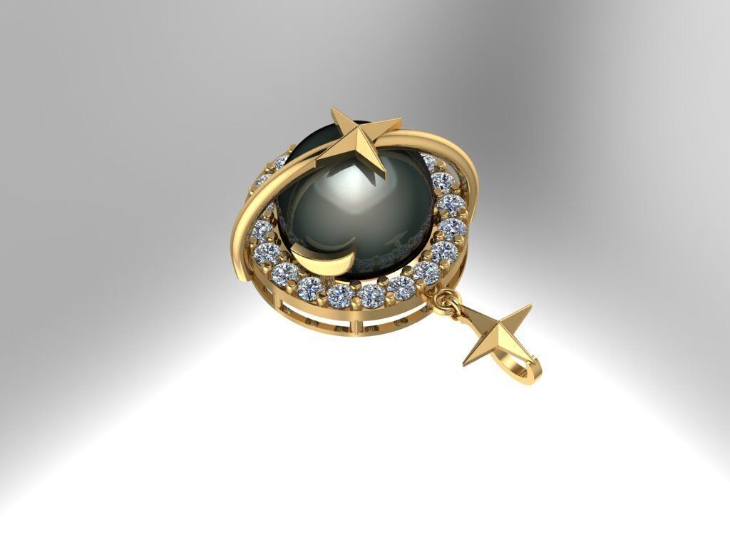 Galactic Pendant 3D print model_2