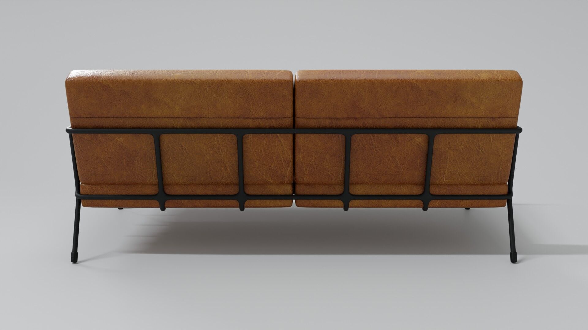 Designer 2 seat couch with light leather cushions 3D Model 3D model_6