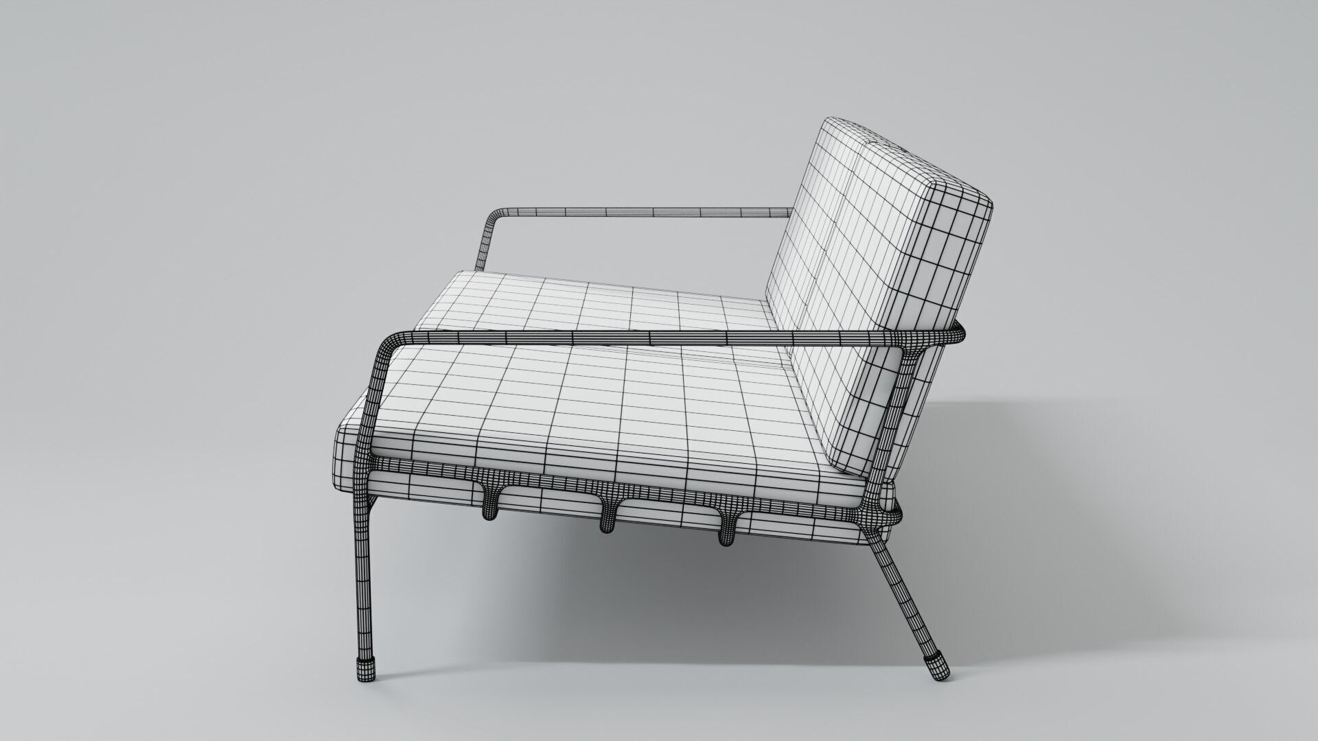 Designer 2 seat couch with light leather cushions 3D Model 3D model_10