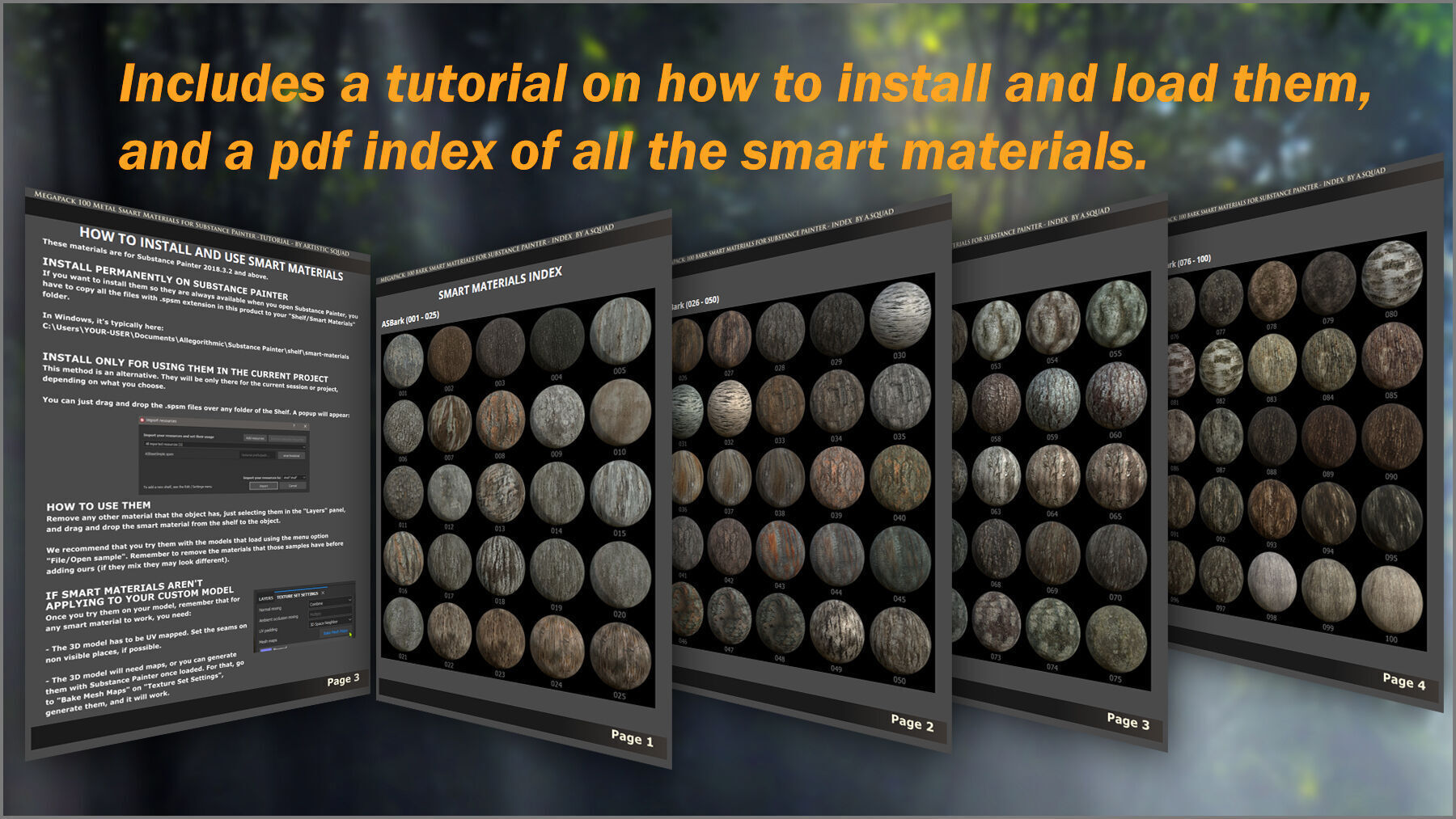 Megapack 100 Bark smart materials for Substance Painter Texture_14