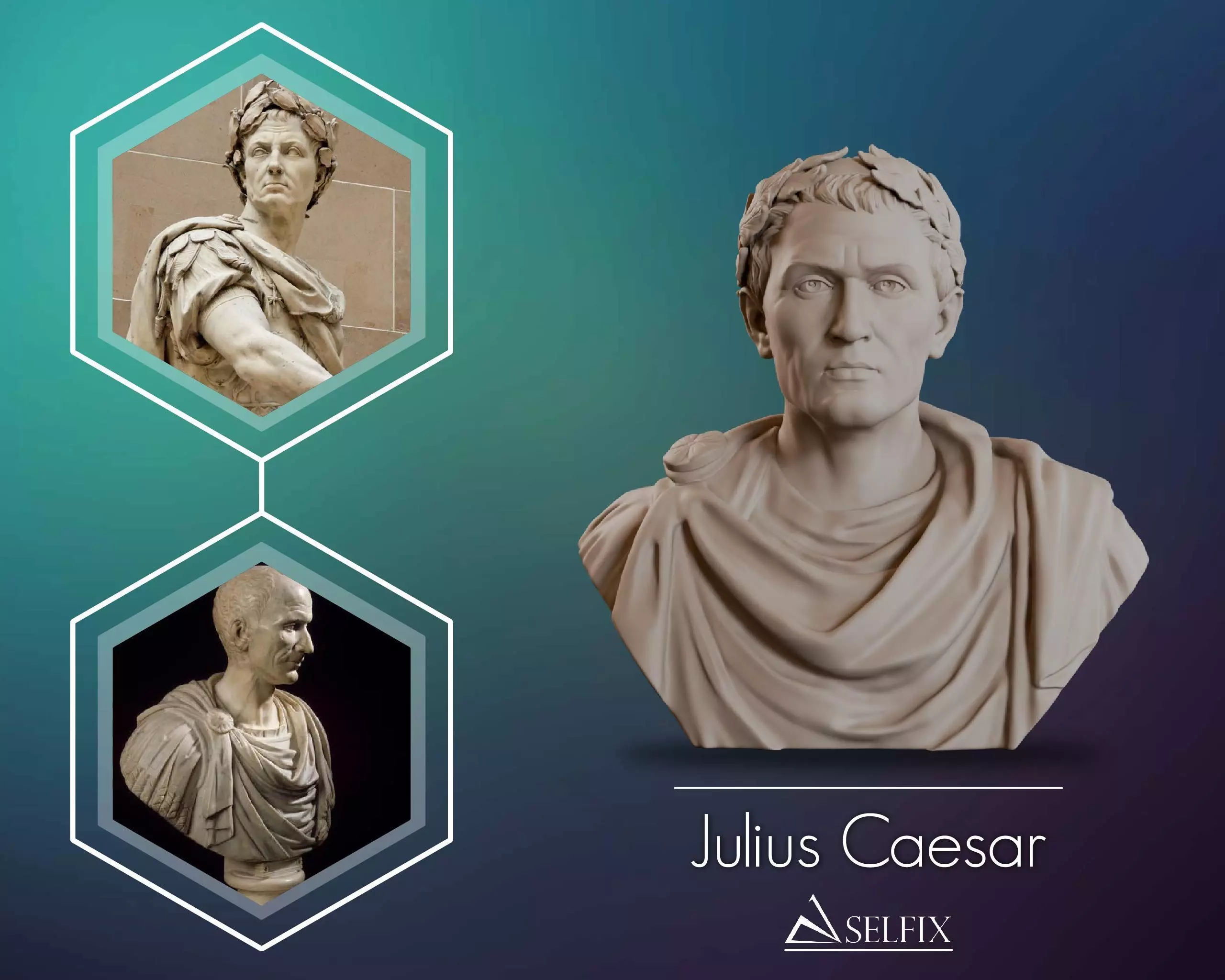 Julius Caesar Bust Sculpture 3D print model