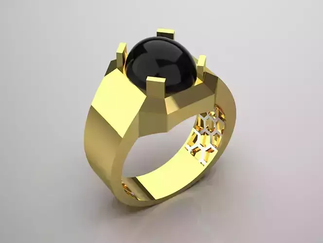man gemstone ring mr0161 3D print model