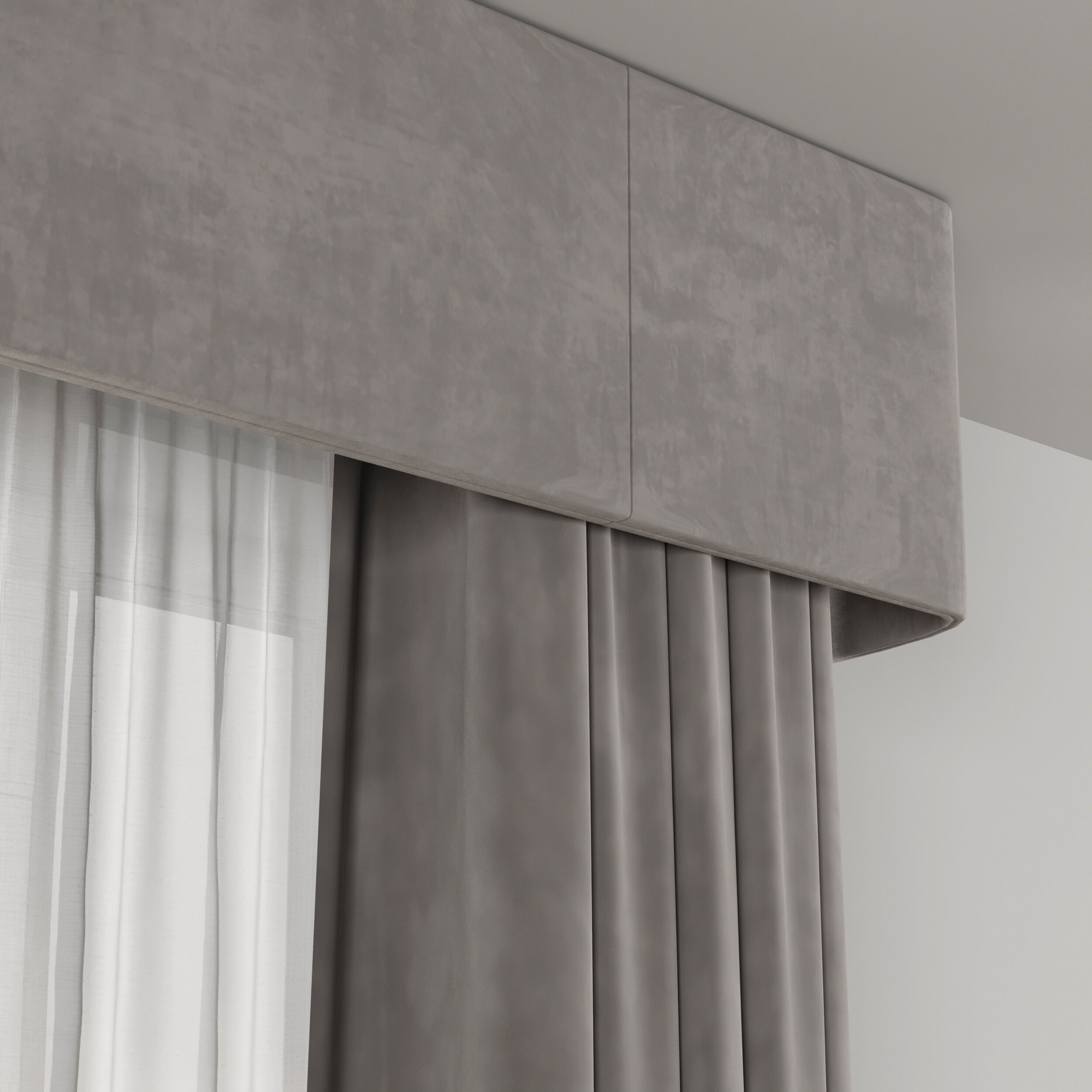 Curtains with Roman blinds 18 HbH Low-poly 3D model_1