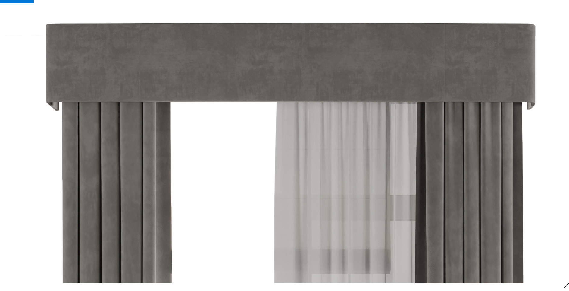 Curtains with Roman blinds 18 HbH Low-poly 3D model_5