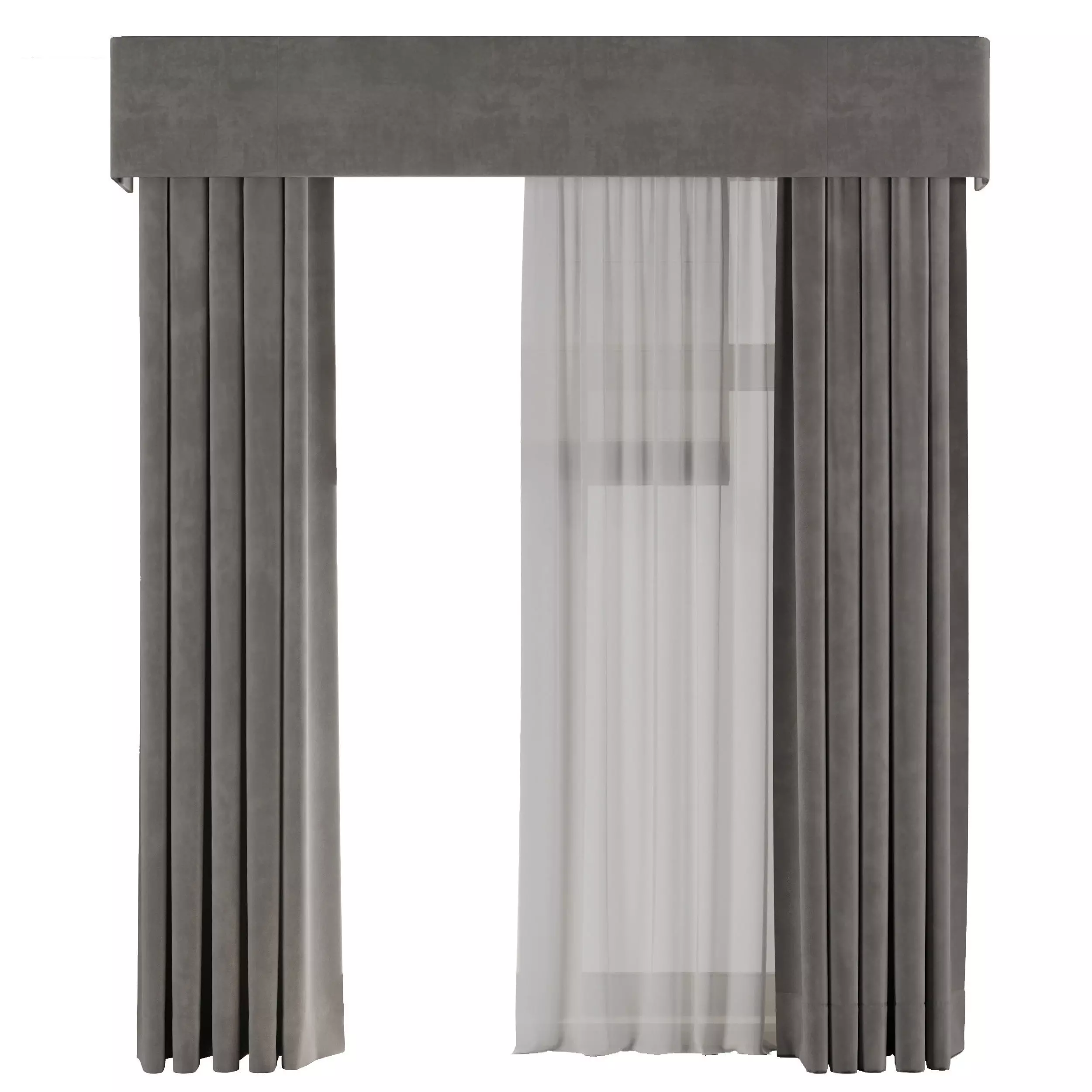Curtains with Roman blinds 18 HbH Low-poly 3D model_0