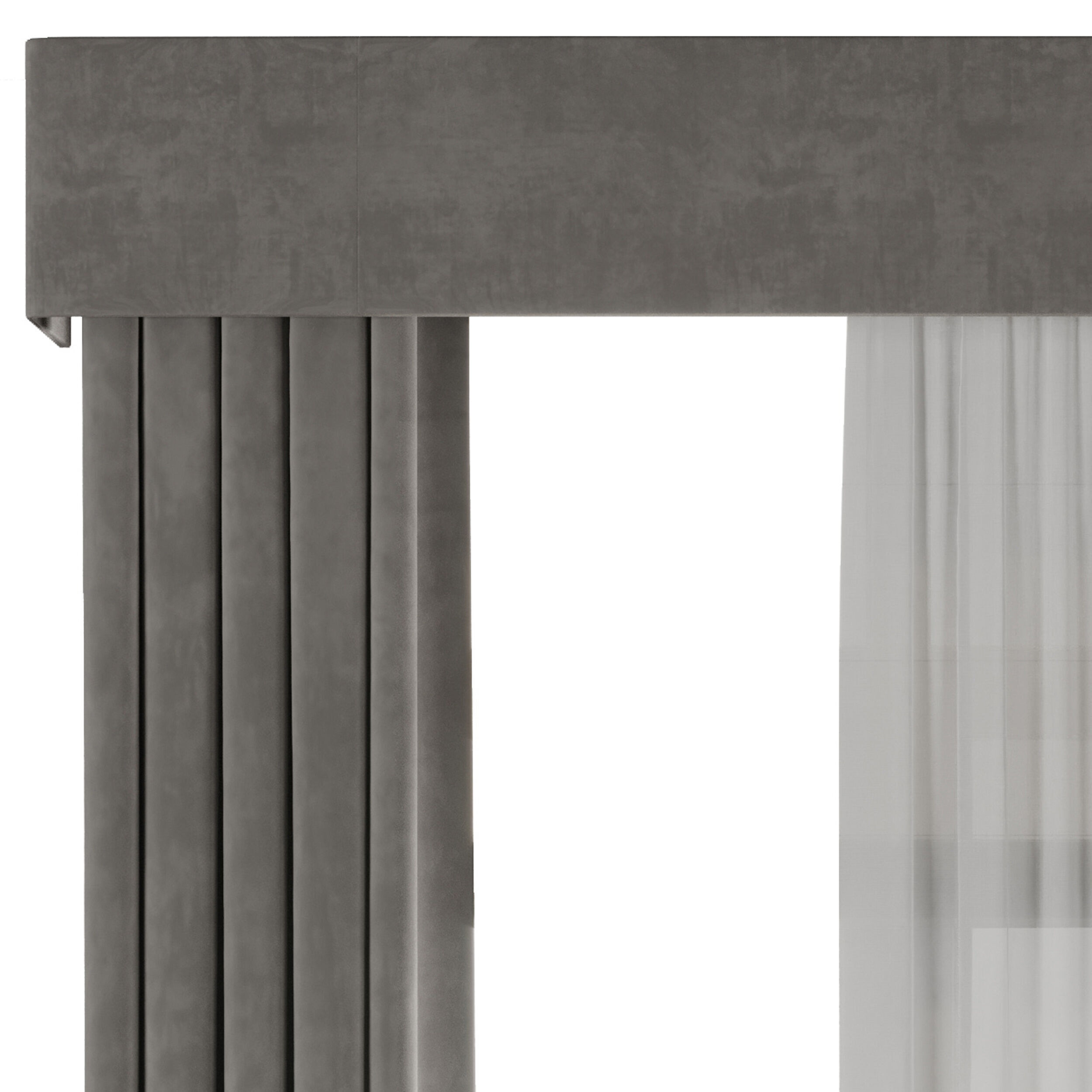 Curtains with Roman blinds 18 HbH Low-poly 3D model_3