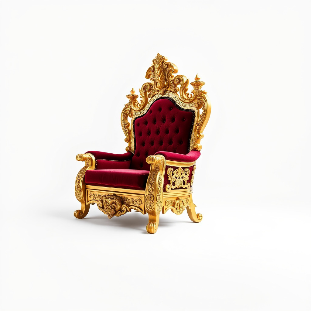 Royal Throne Chair Model Pack with Ornate Detailing Low-poly 3D model_4