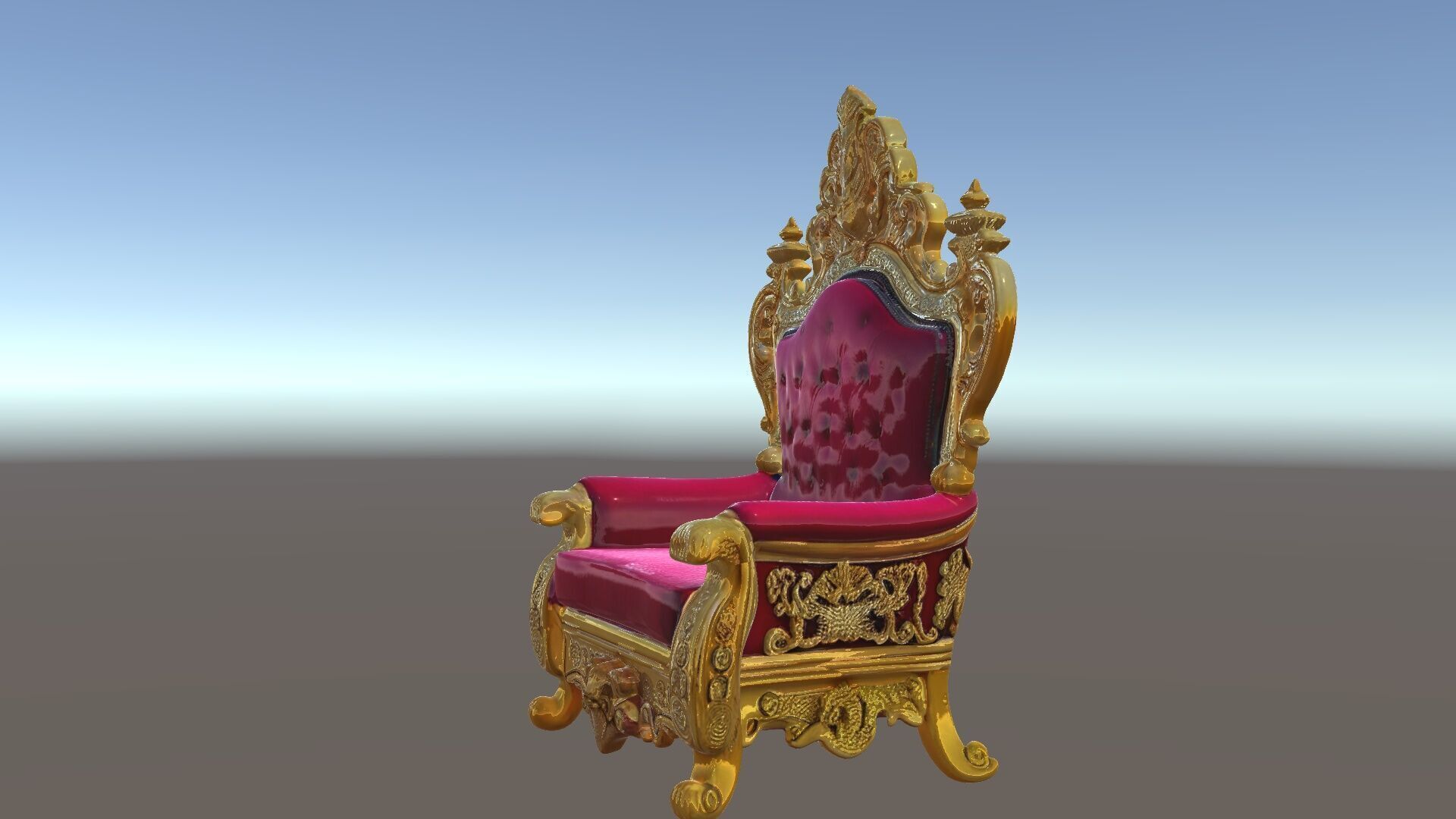 Royal Throne Chair Model Pack with Ornate Detailing Low-poly 3D model_5