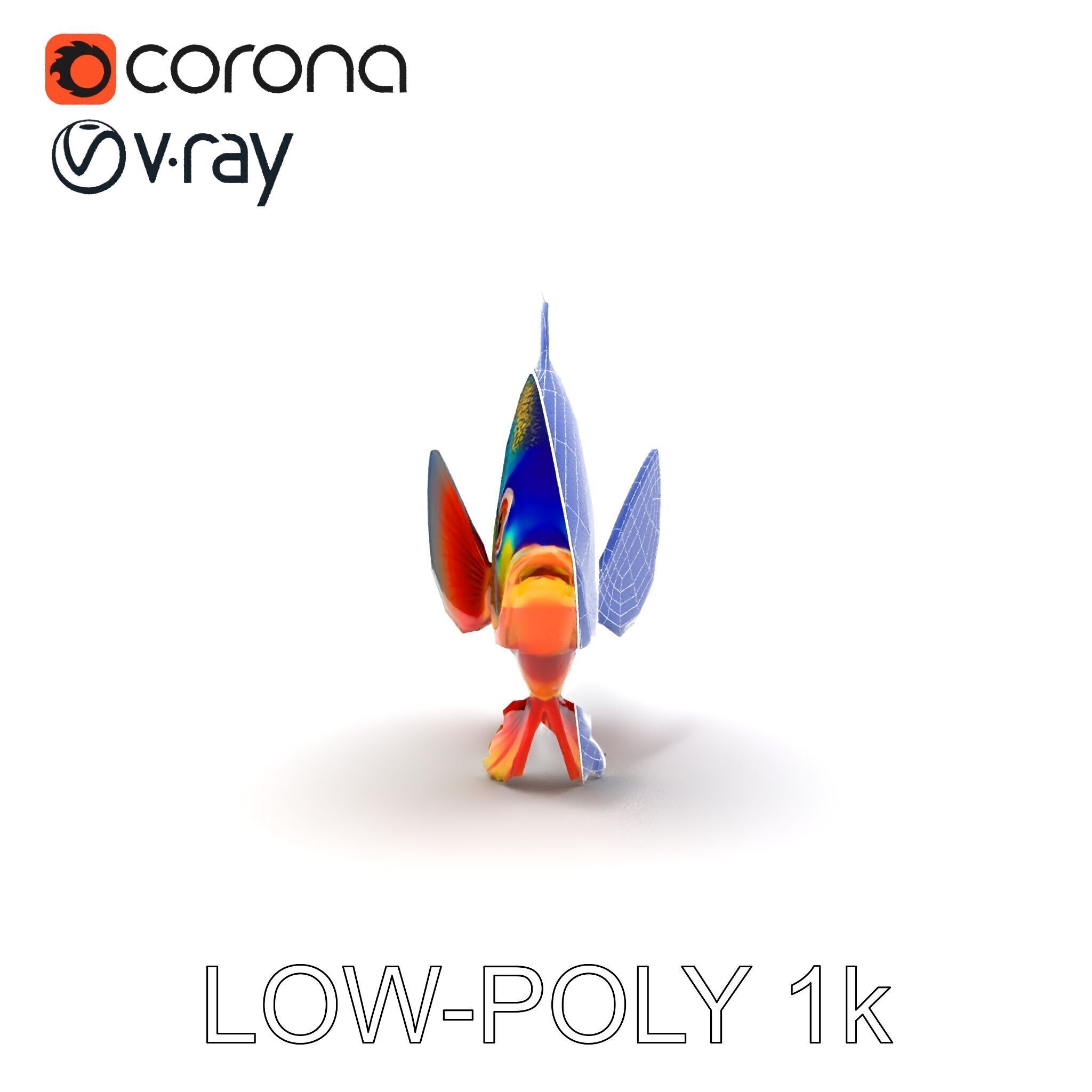 Colorful Tropical Fish Model Pack with PBR Textures Low-poly 3D model_24