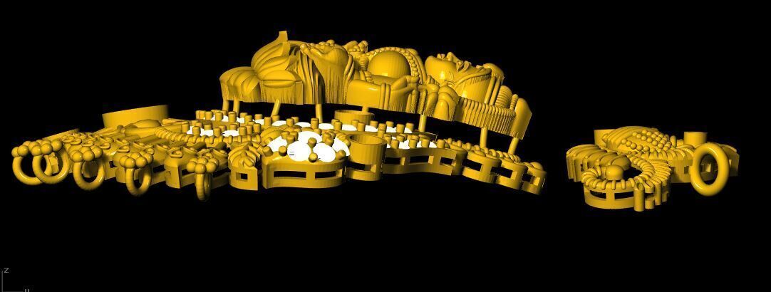 lakshmi necklace pendant 3dm file 3D print model_1