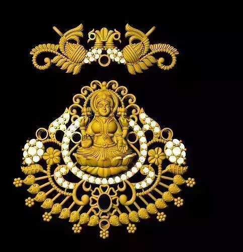lakshmi necklace pendant 3dm file