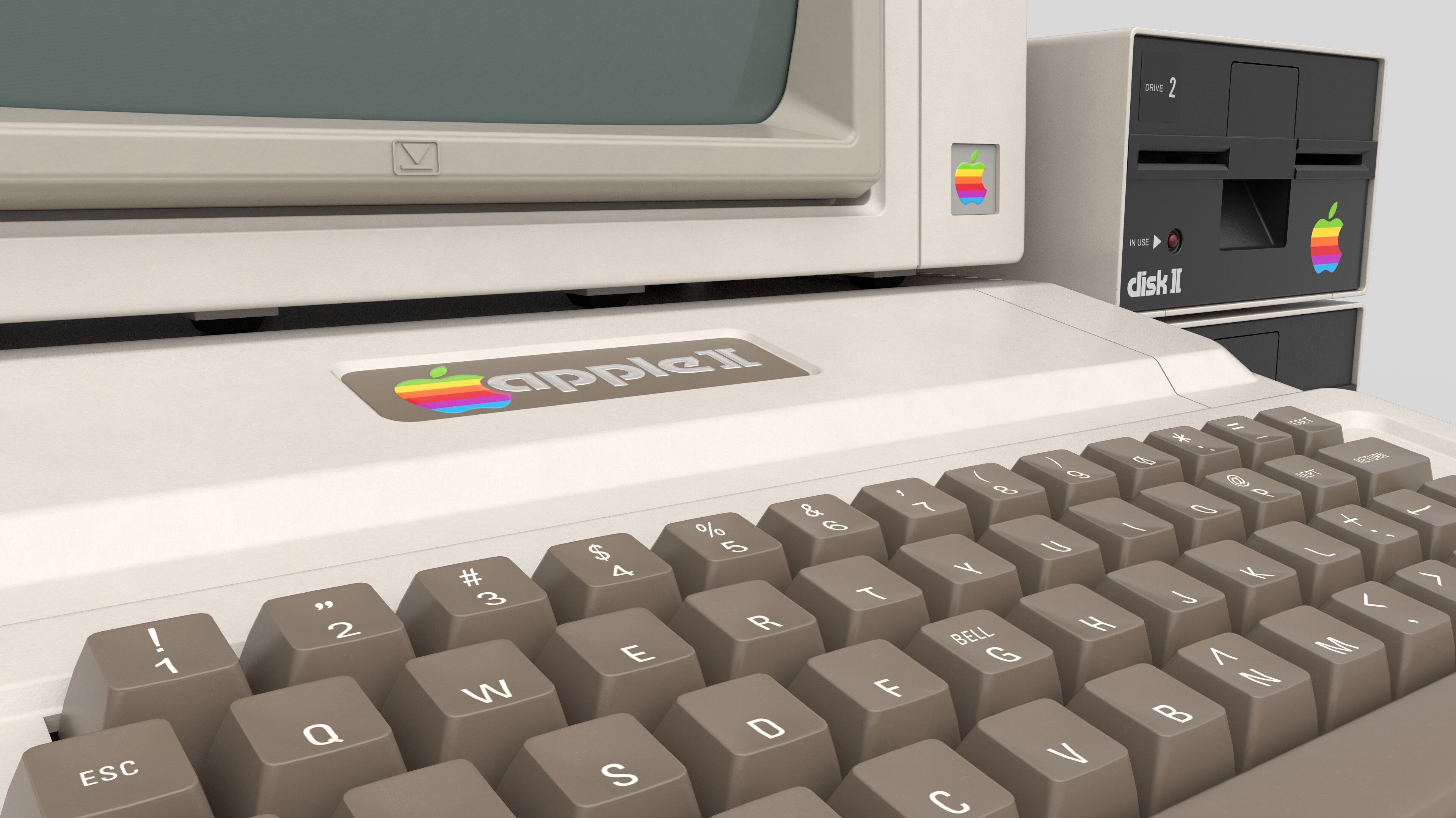 Apple II Low-poly 3D model_5