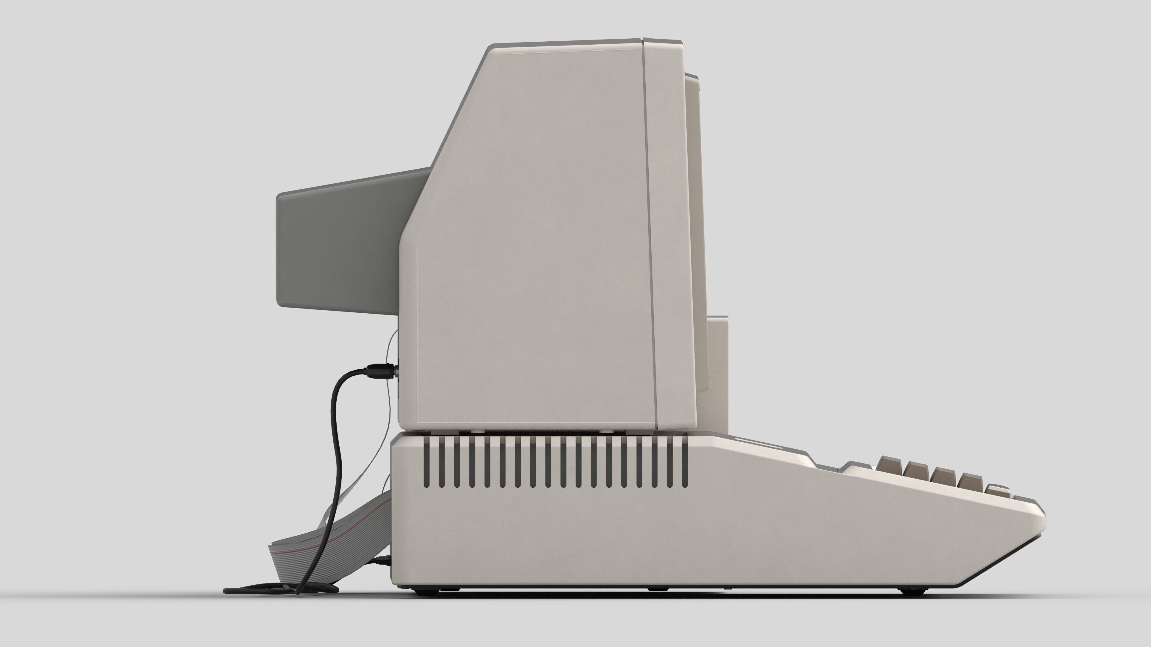 Apple II Low-poly 3D model_11