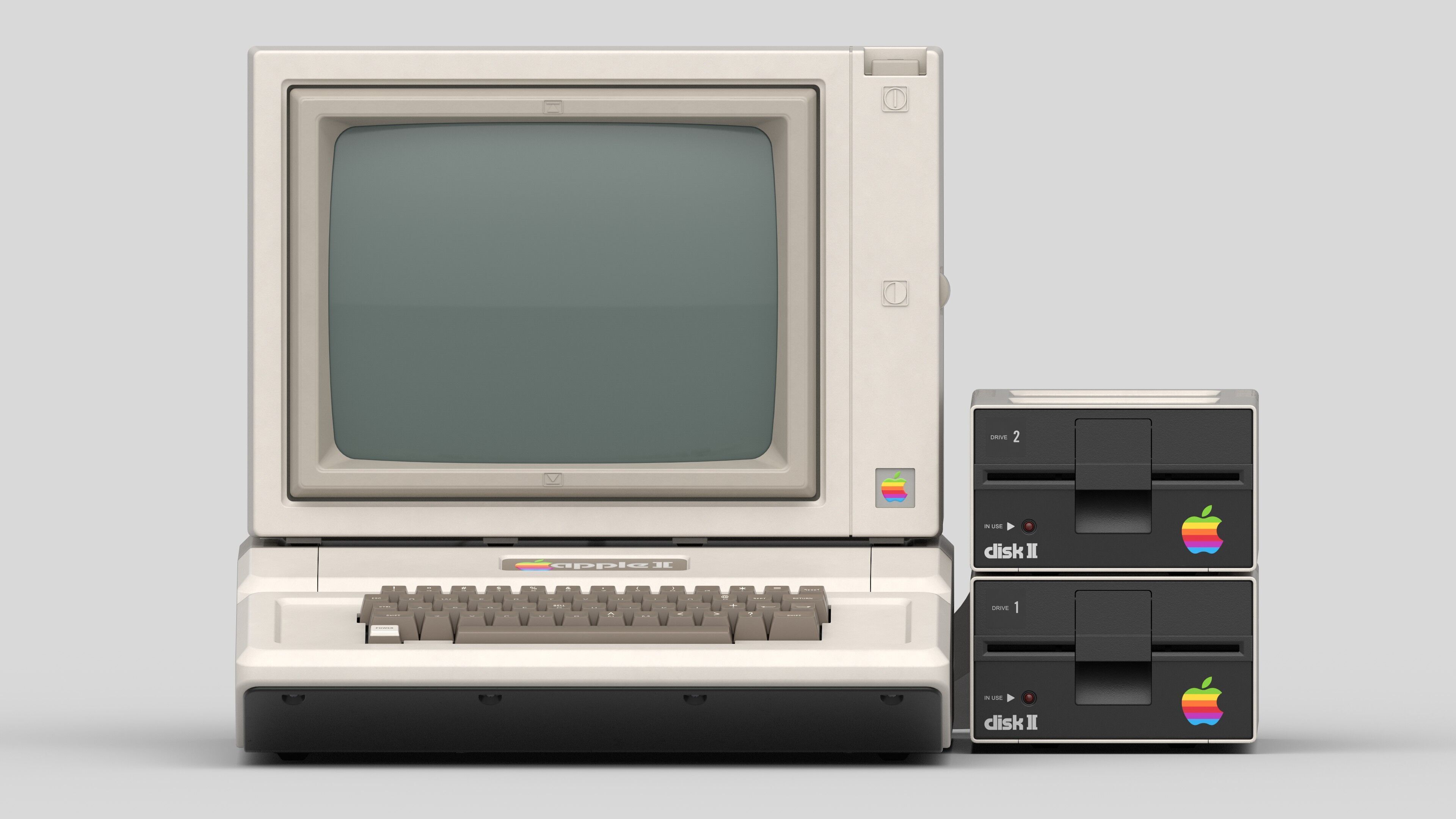 Apple II Low-poly 3D model_10