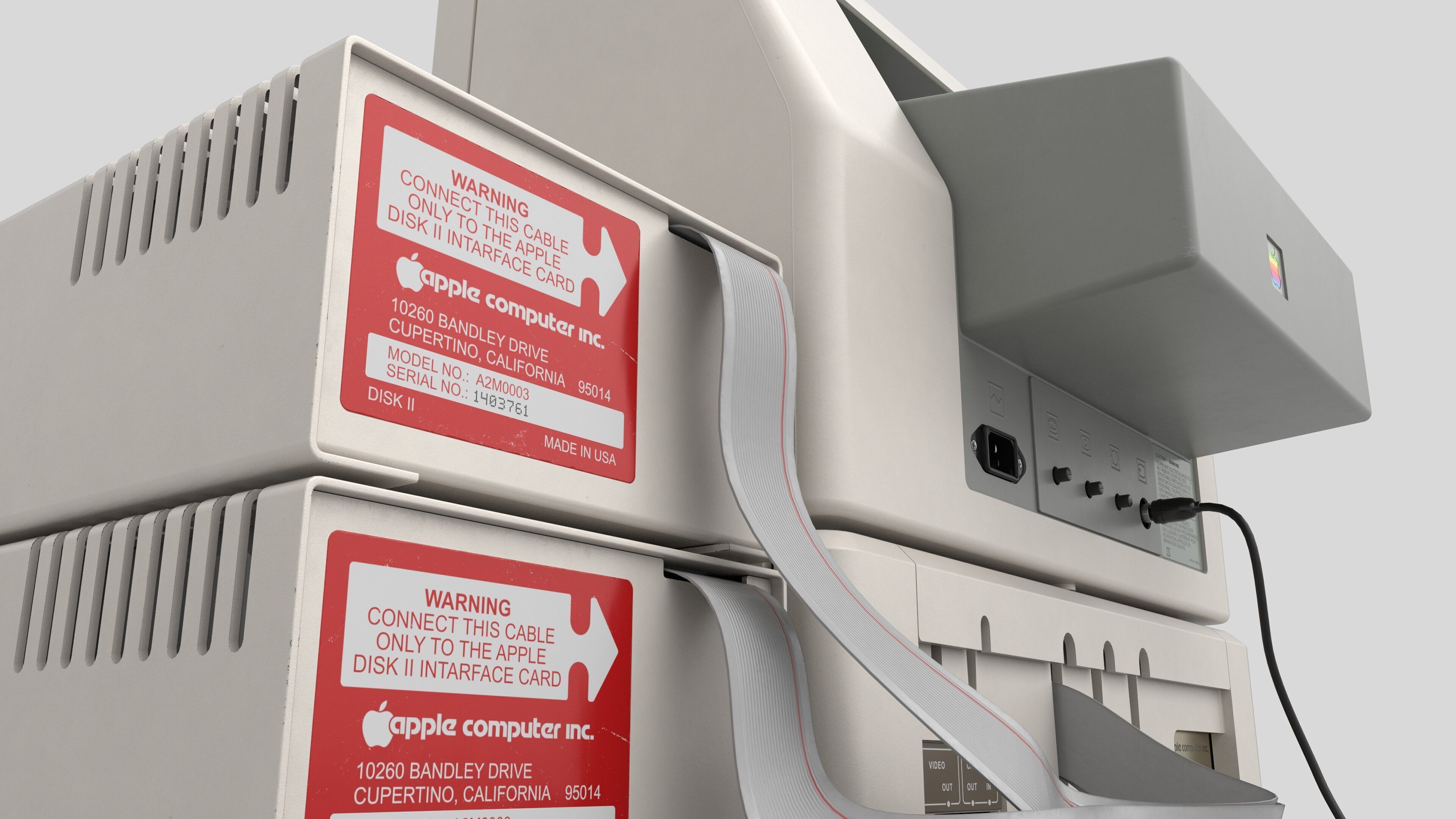 Apple II Low-poly 3D model_9