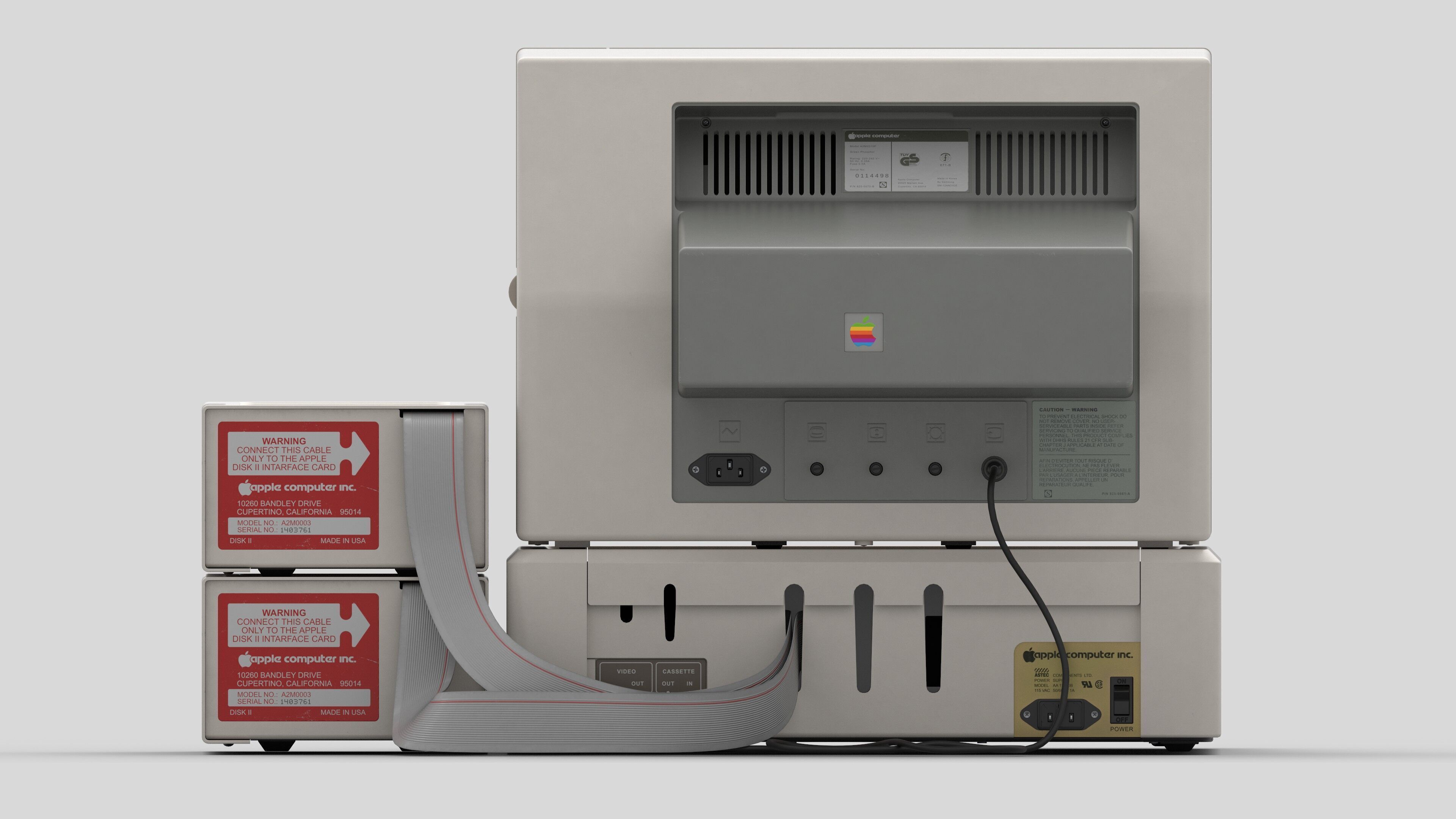 Apple II Low-poly 3D model_12