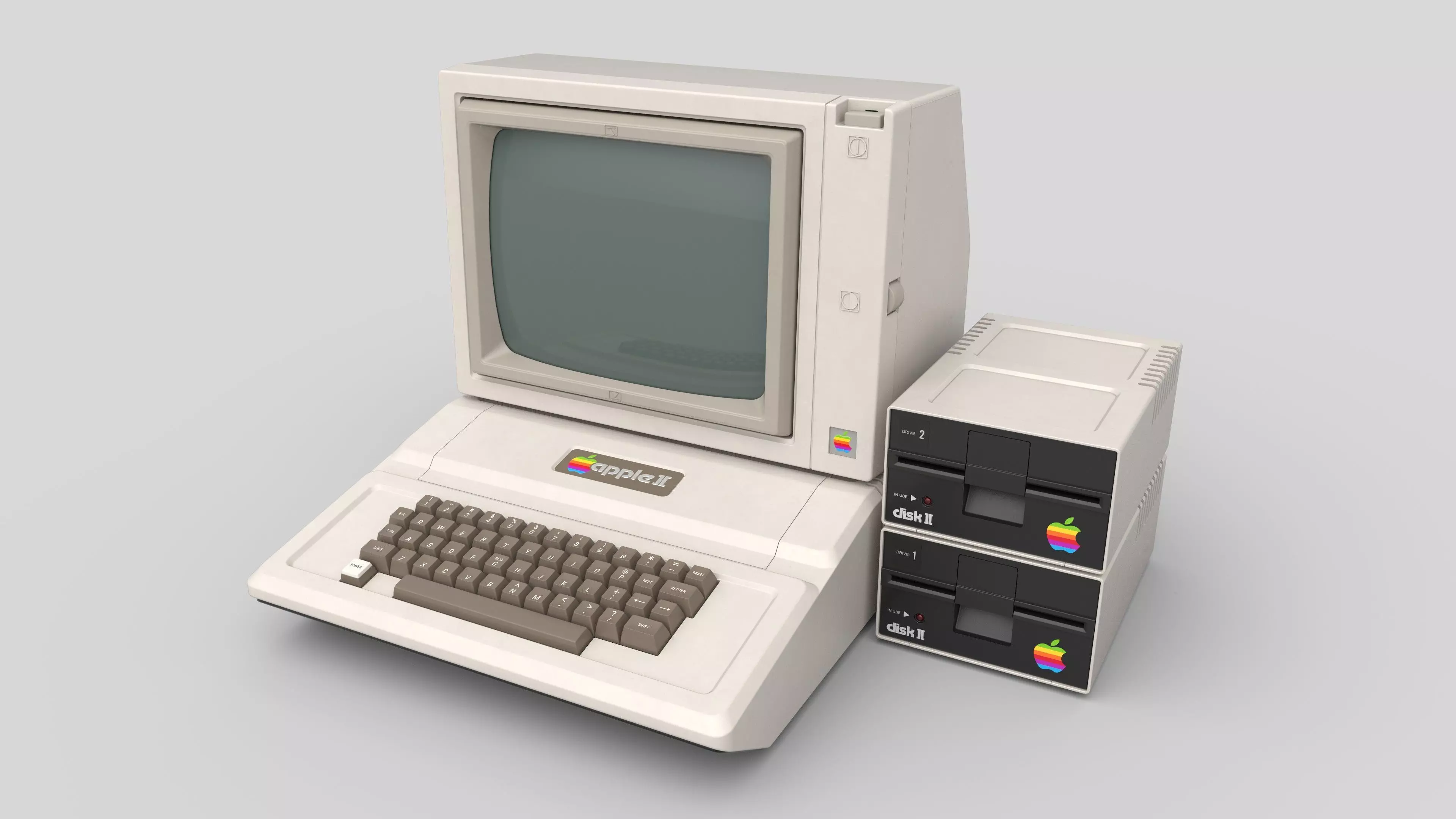Apple II Low-poly 3D model_0