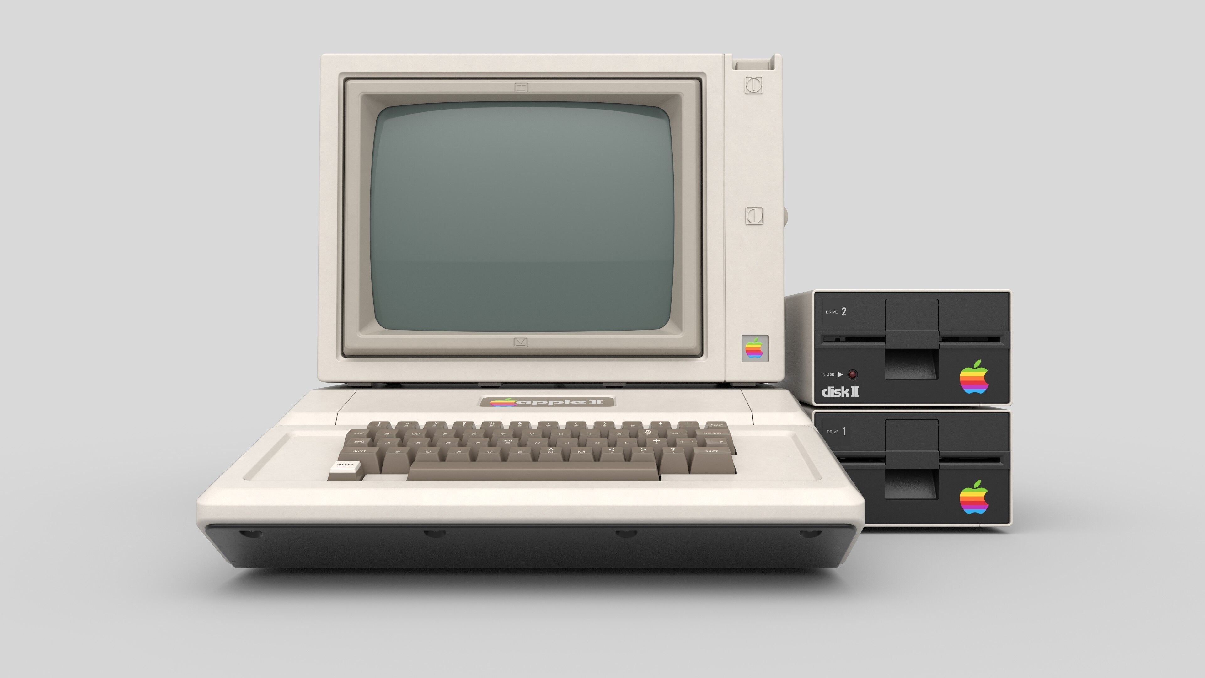 Apple II Low-poly 3D model_2