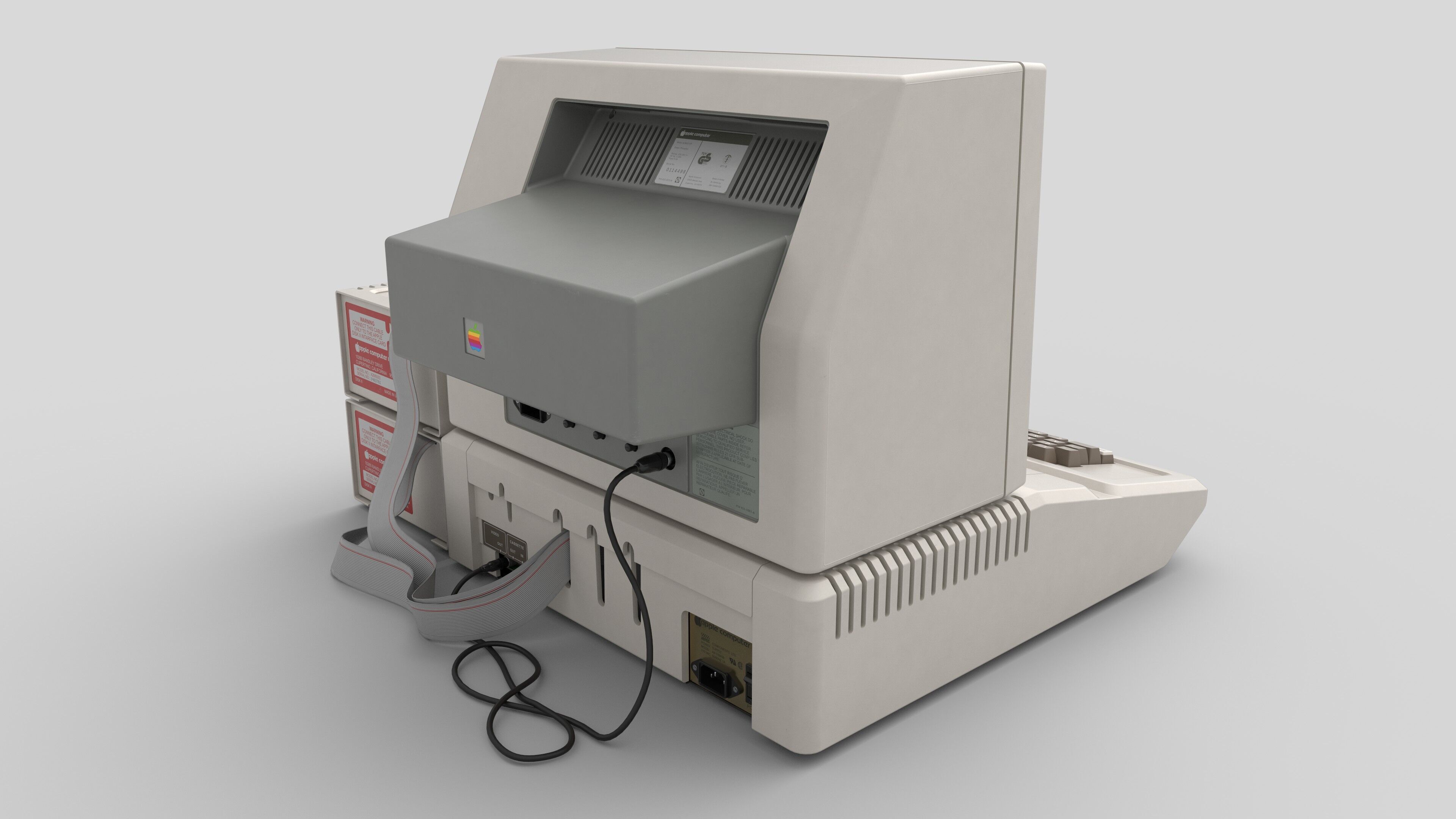 Apple II Low-poly 3D model_6