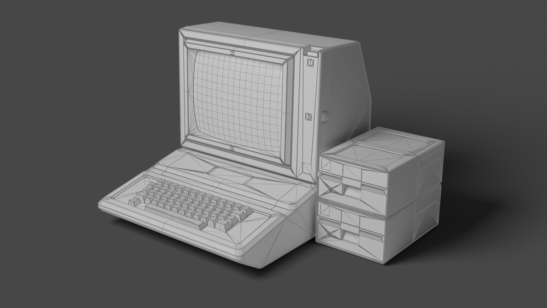 Apple II Low-poly 3D model_15